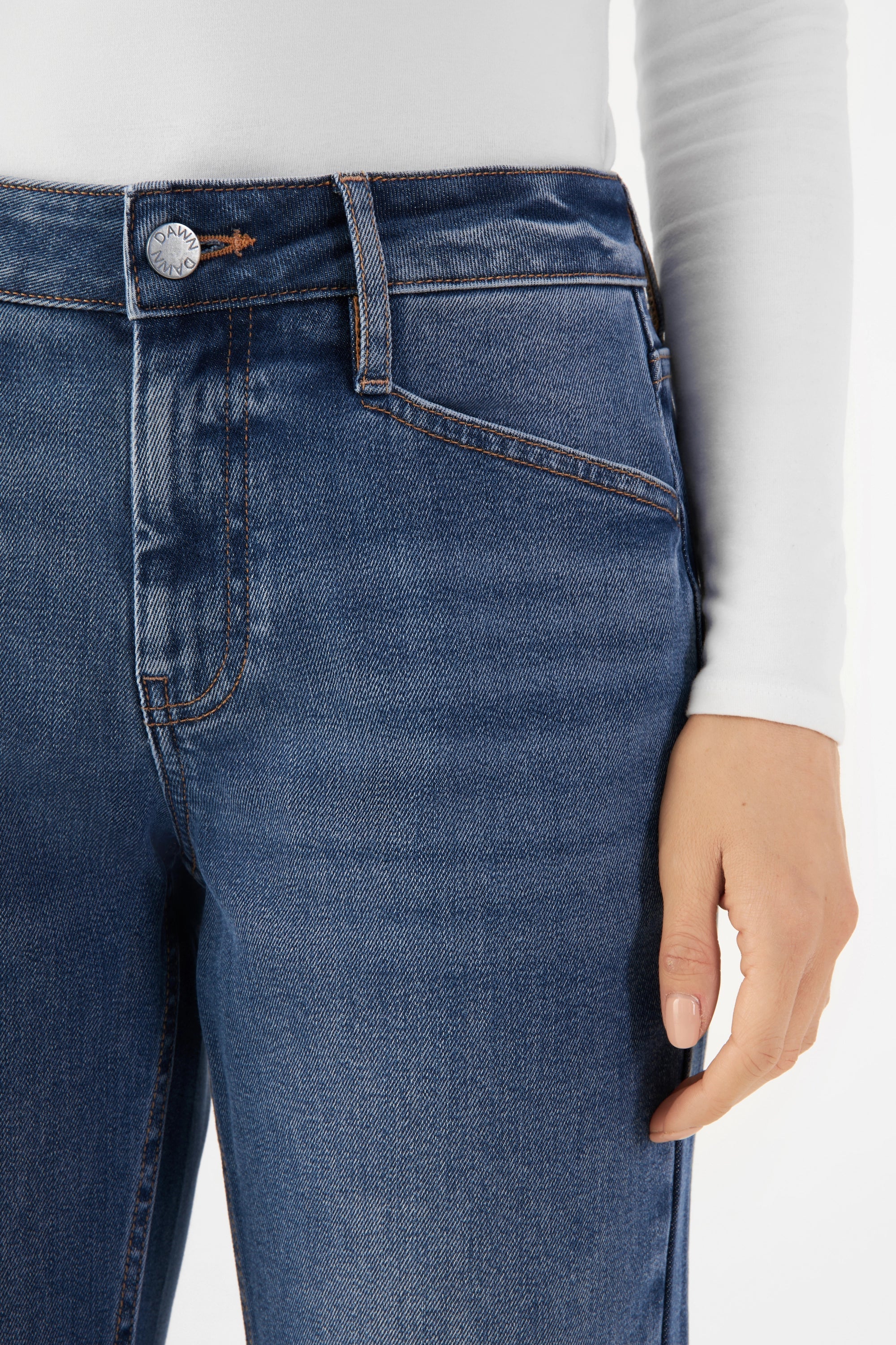 SUNSET Regular Slim Soft Tencel - Basic - Medium Blue