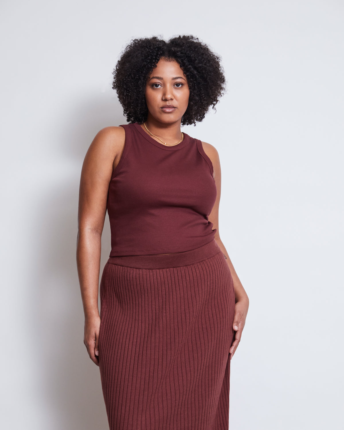 ORGANIC COTTON TANK TOP PORTO INTENSE RUST GOTS