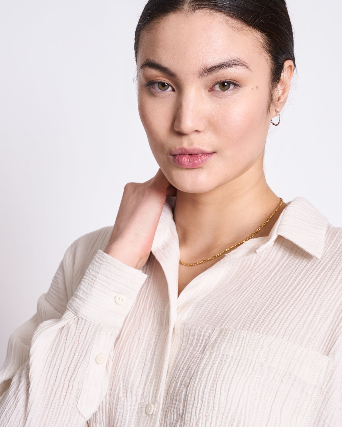 CRINKLE SHIRT SKUR OFFWHITE