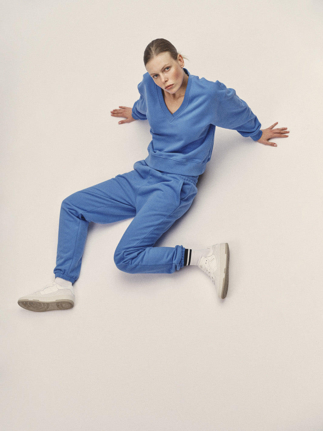 Damen Loungewear Sweatpants blau softe Bio Baumwolle made in Portugal