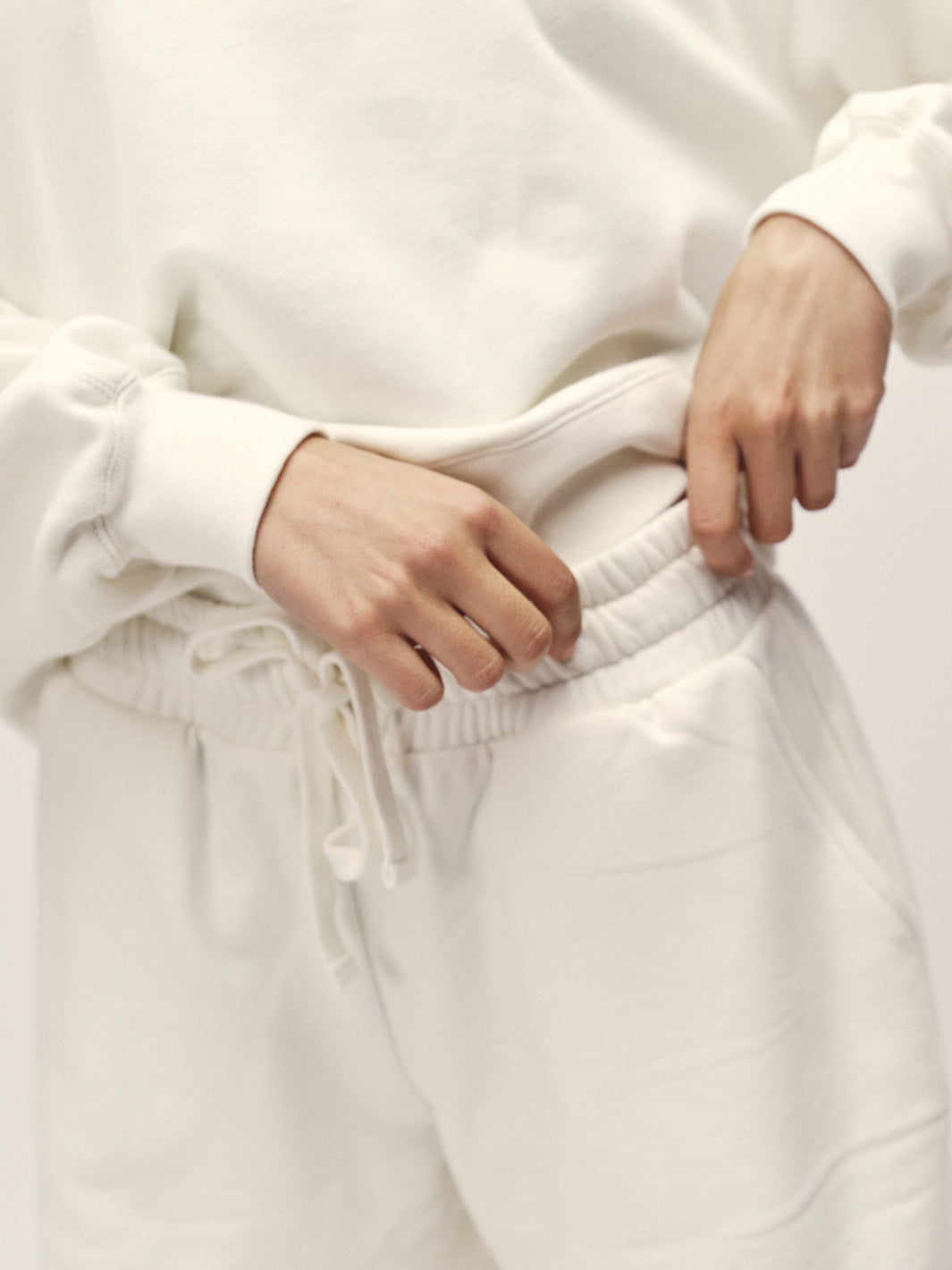 Damen Rundhals Sweat off white weiche Bio Baumwolle made in Portugal
