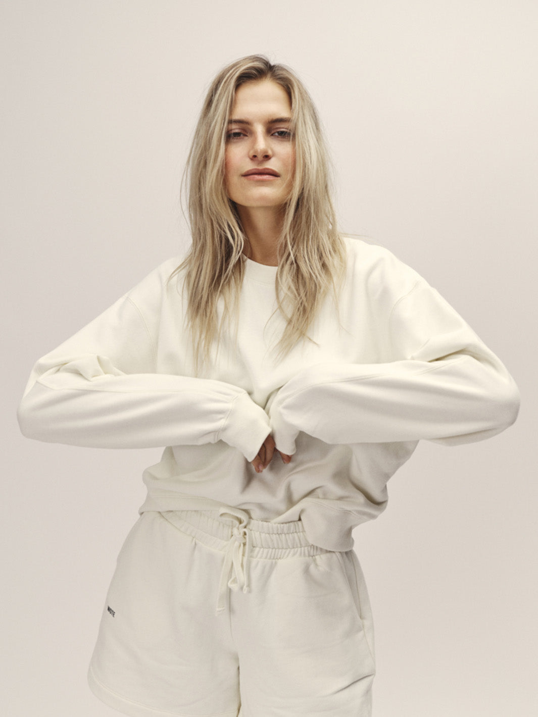 Damen Sweatshorts off white organic Cotton made in Portugal