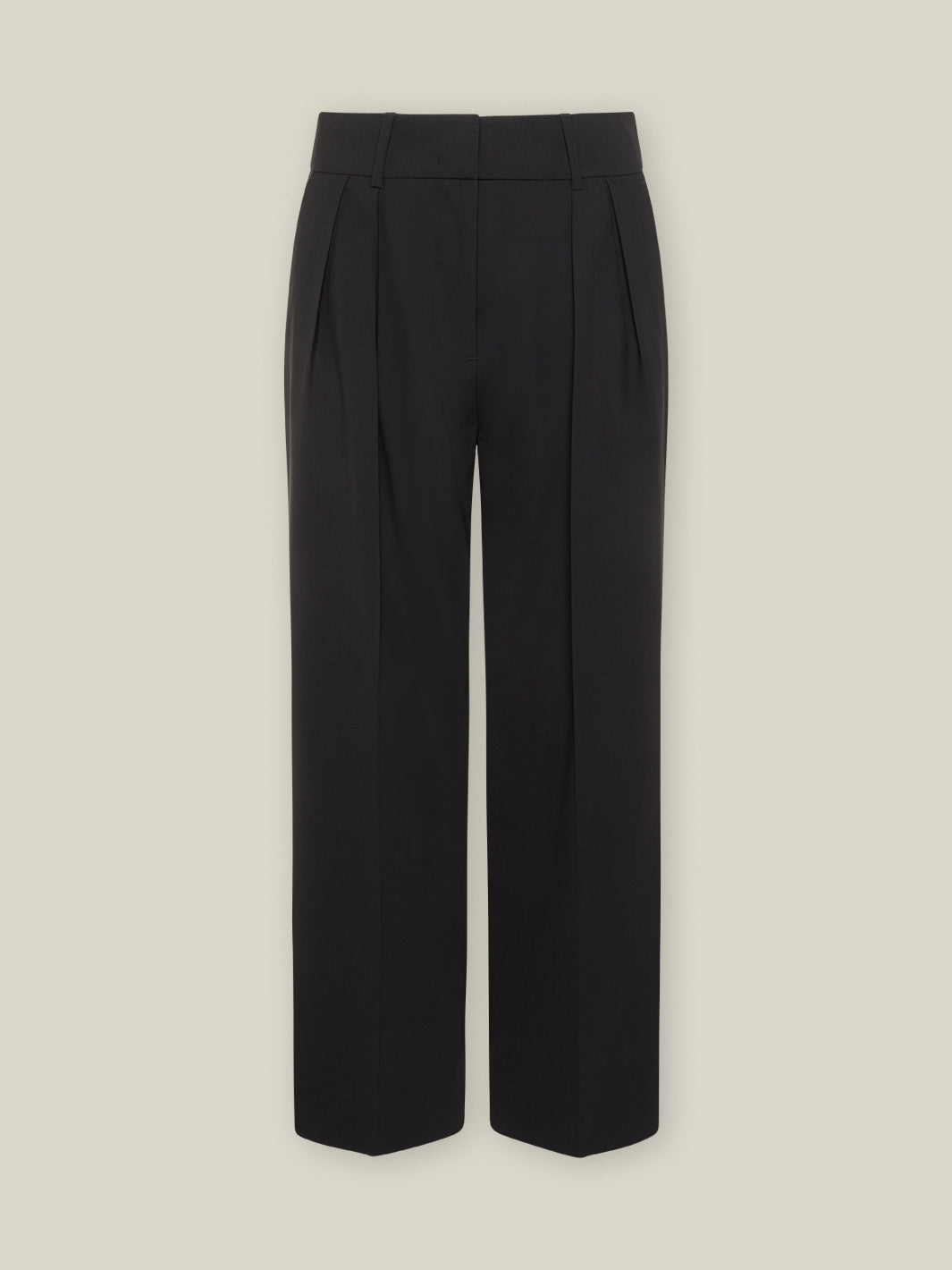 Damen Marlene Wollhose weite Passform aus 100% nachhaltiger Wolle in Portugal hergestellt Farbe: schwarz
