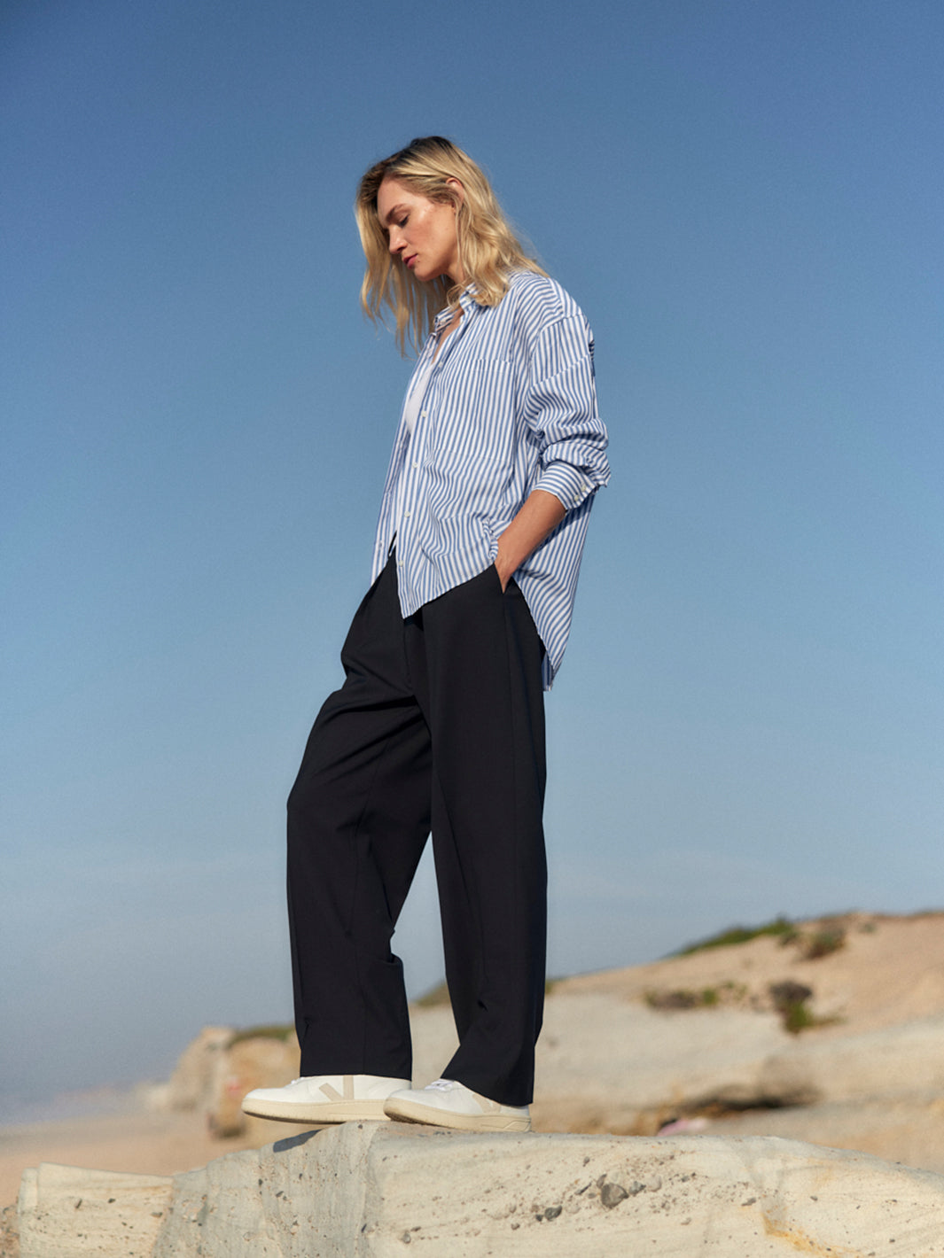 Streifen Bluse Oversized aus Organic Cotton
