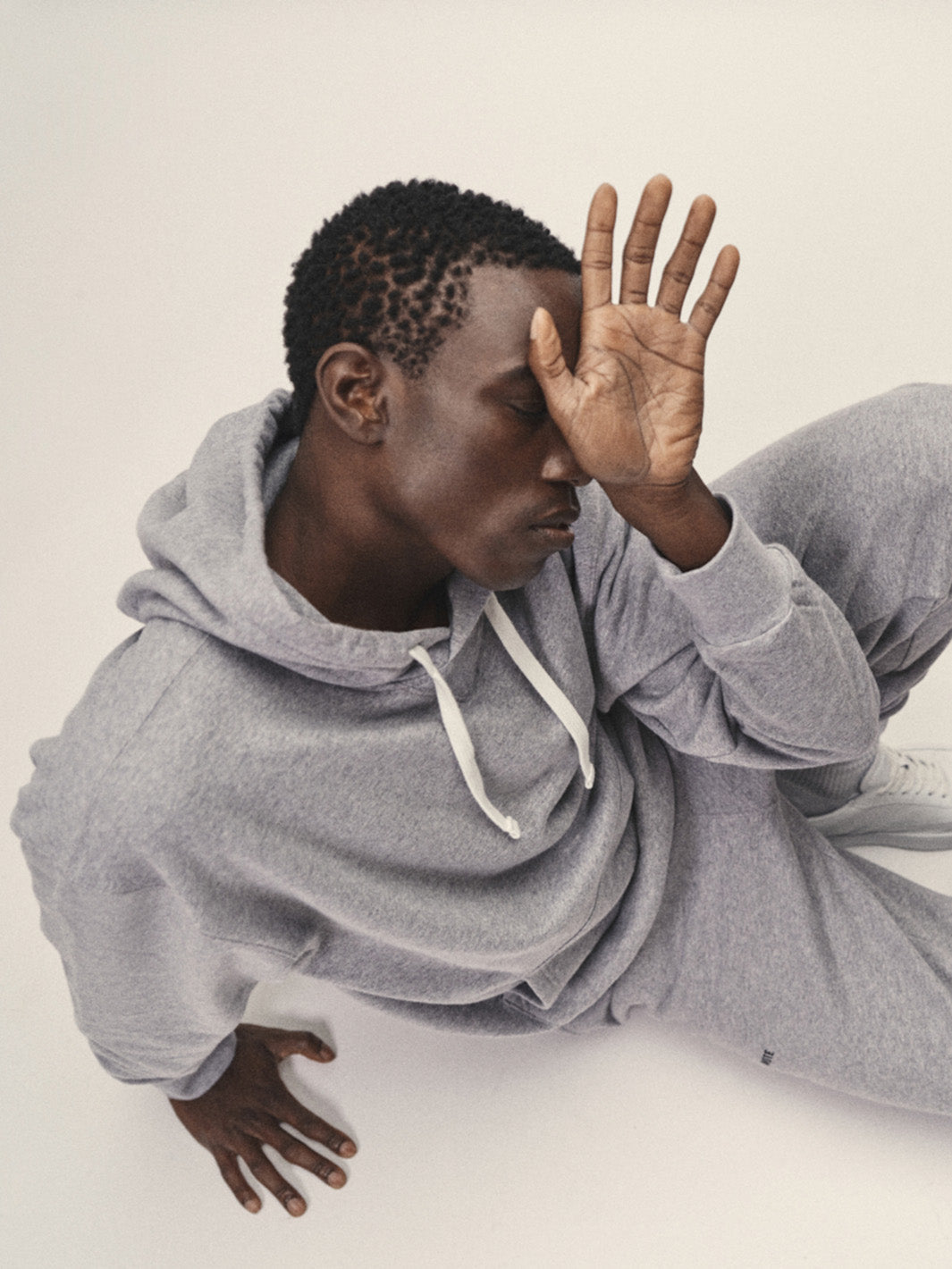 Bequemes oversized Hoody Sweatshirt grau melange 100% organic Cotton made in Portugal