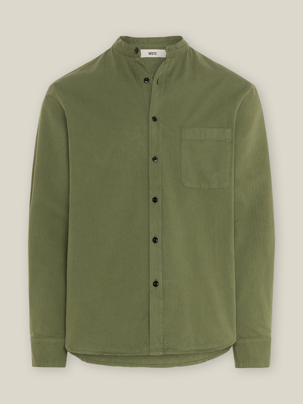 Stehkragen Hemd - The rugged Herringbone Stand up collar