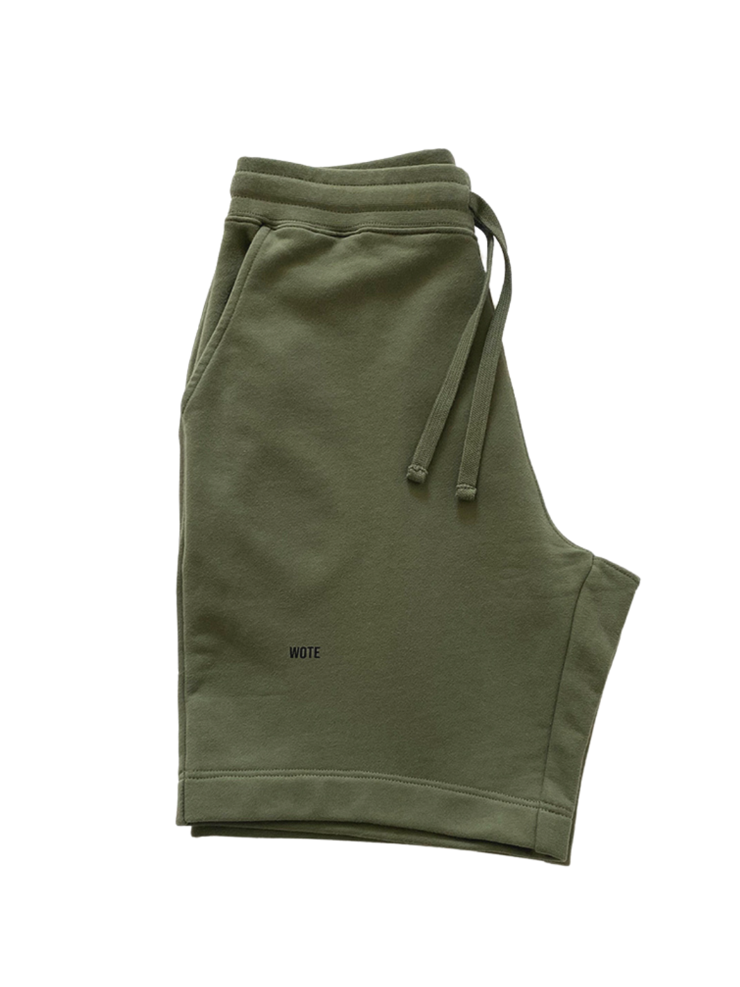 Kurze Herren Sweatshort olive aus weicher Bio Baumwolle in Portugal produziert
