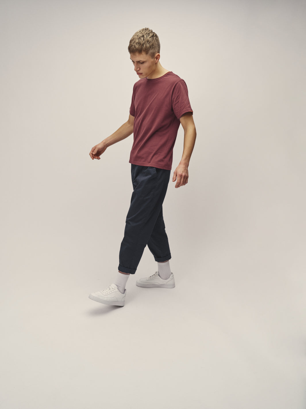 Smartes Herren T-Shirt Rundhals Ausschnitt bequeme Passform aus zertifizierter Baumwolle Made in Europe