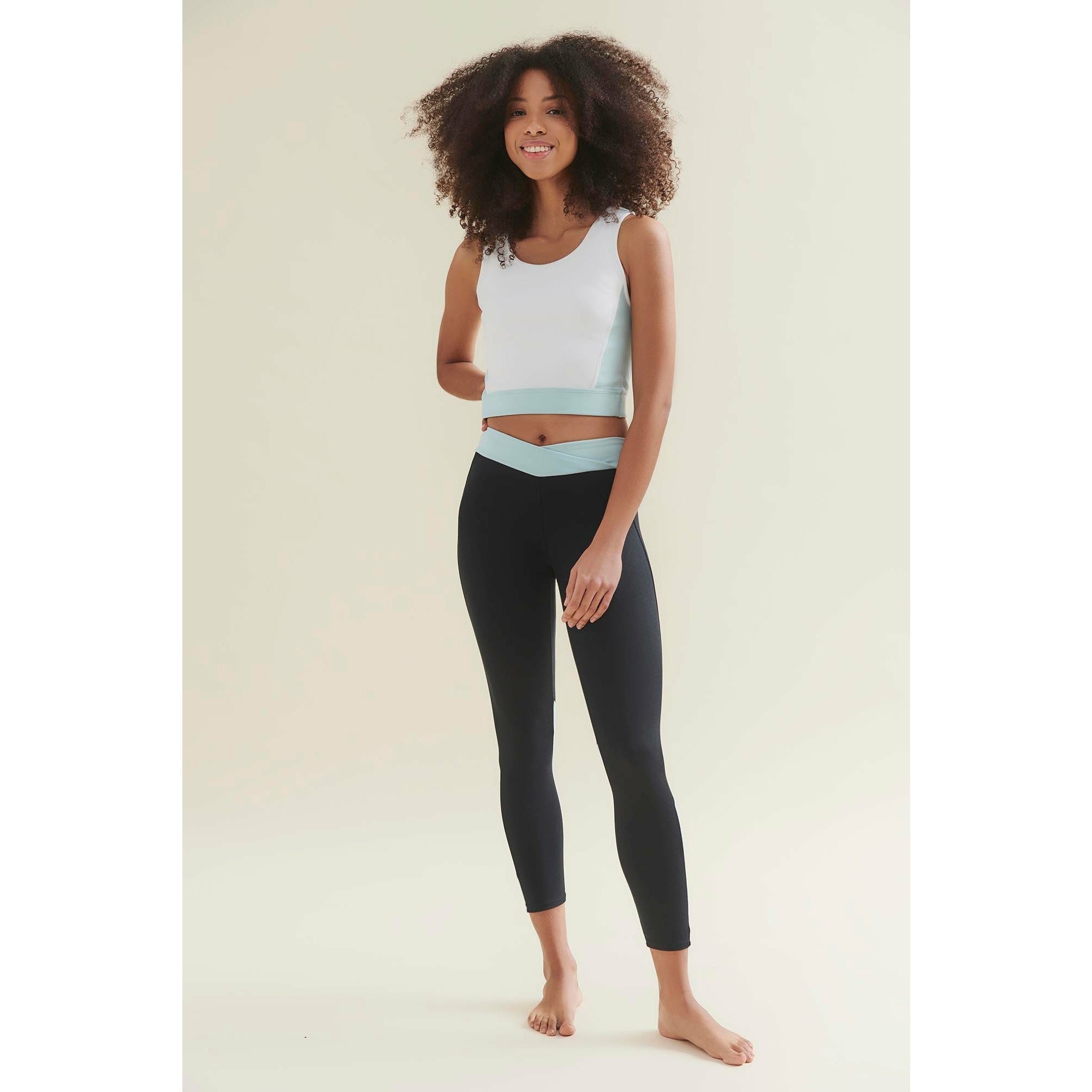 7/8 Dynamic Gym Leggings - Caviar Black/Sea Green