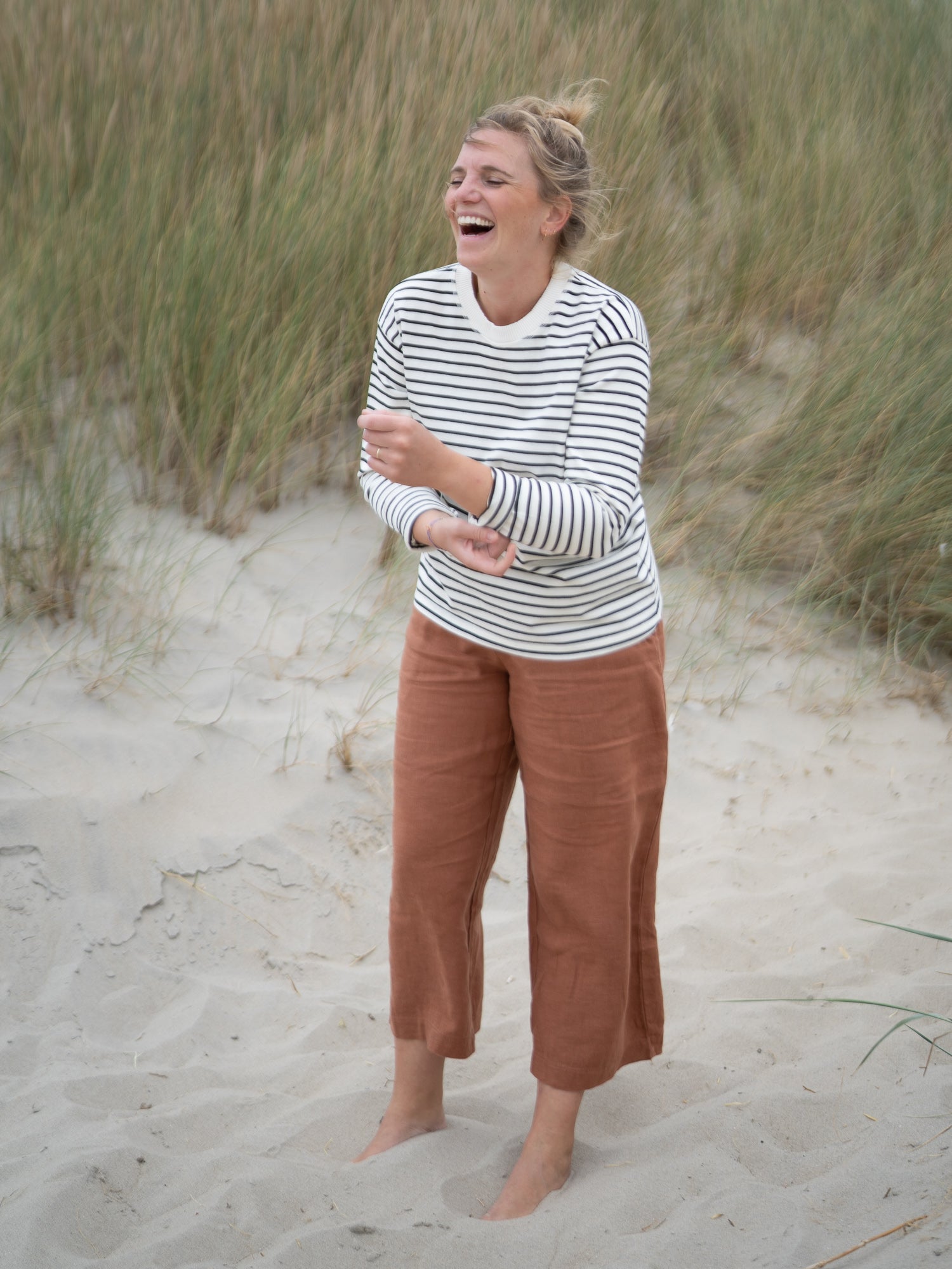 Frauen Leinenhose - sienna