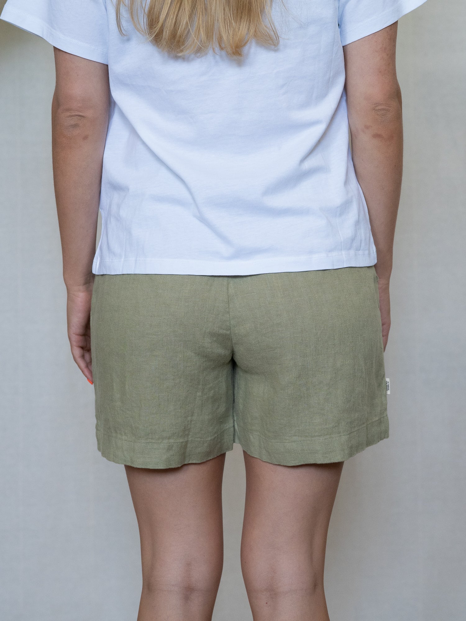 Frauen Leinenshorts - salbei