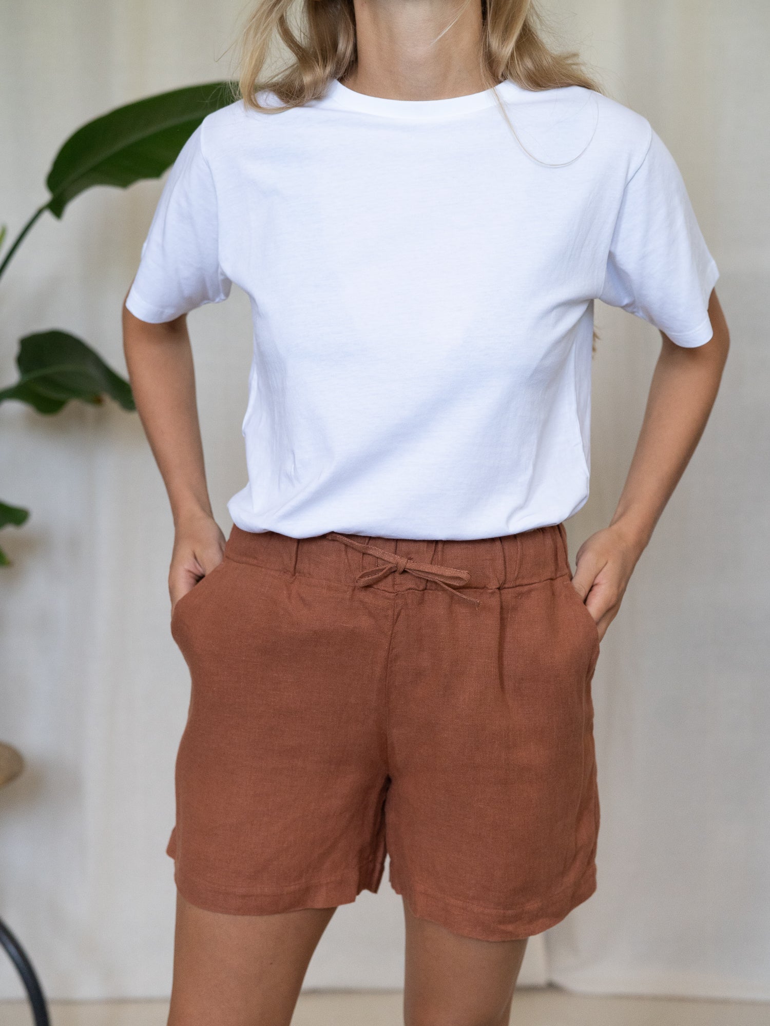 Frauen Leinenshorts - sienna