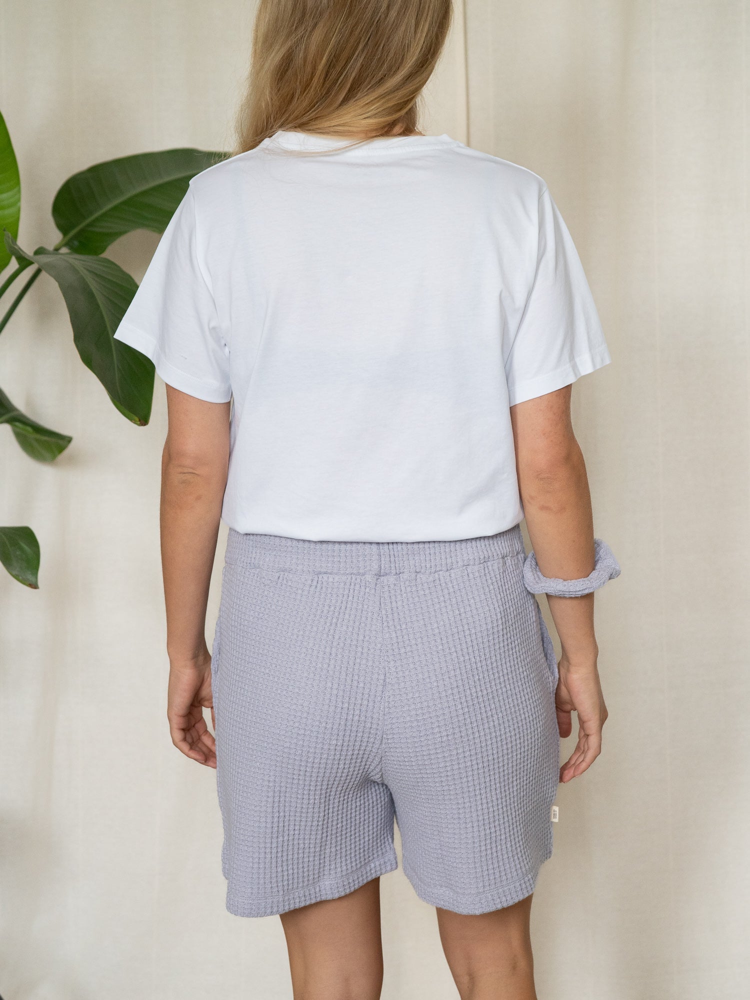 Frauen Waffelstrick Shorts - lavendel