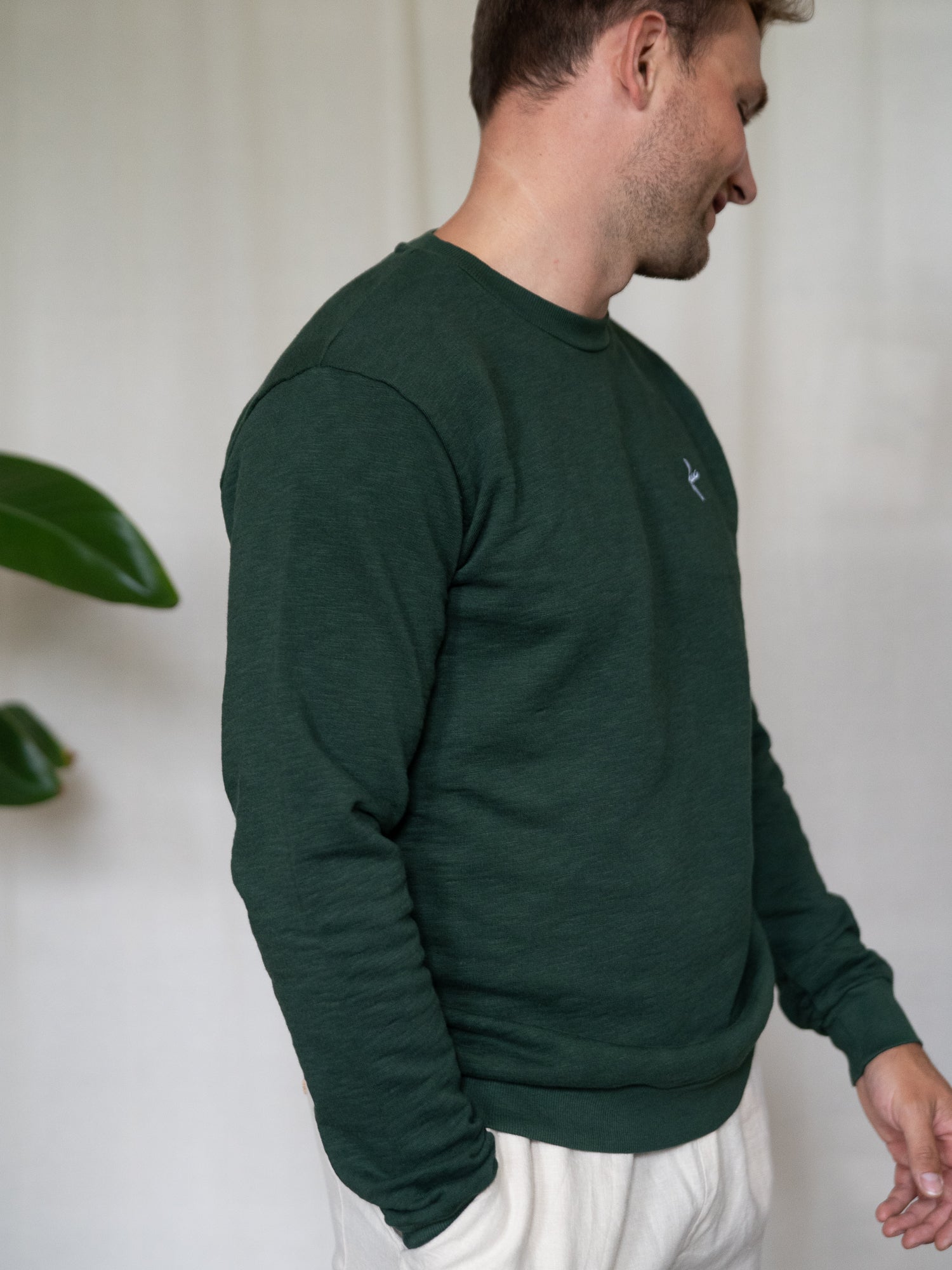 Männer fux Sweater - grün meliert