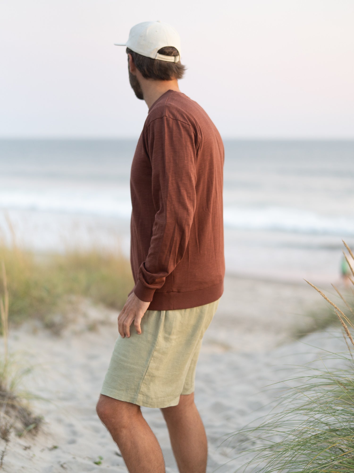 Männer Leinenshorts - salbei