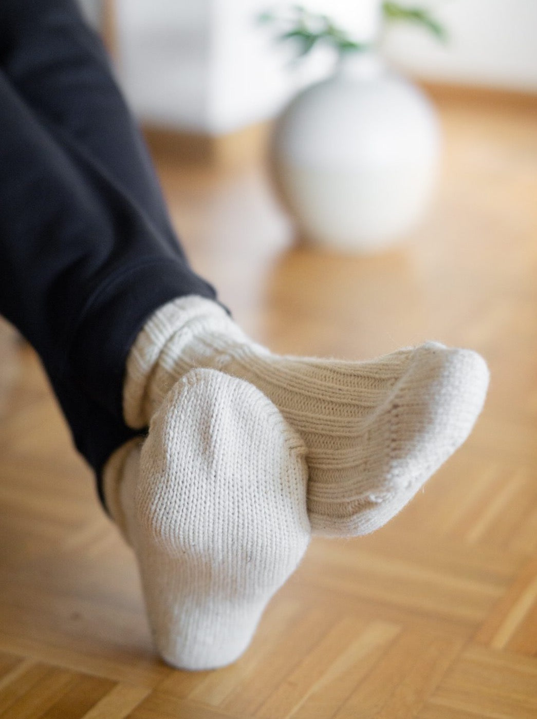 Wollsocken - wollweiss