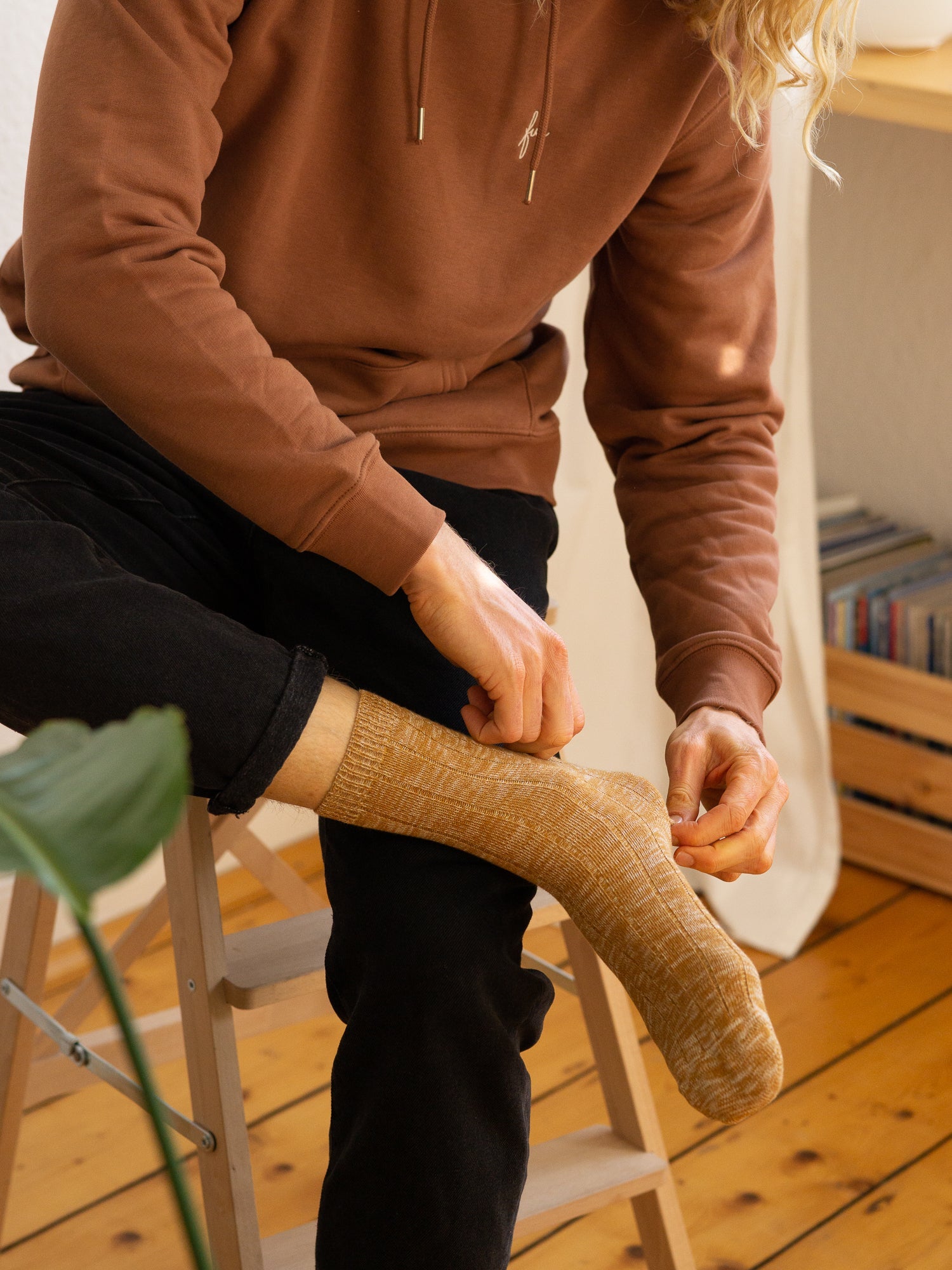 Socken - senfgelb meliert