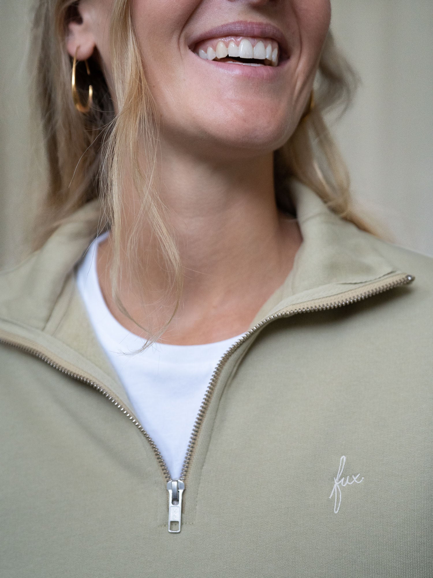 Frauen fux Half Zip Sweater - salbei