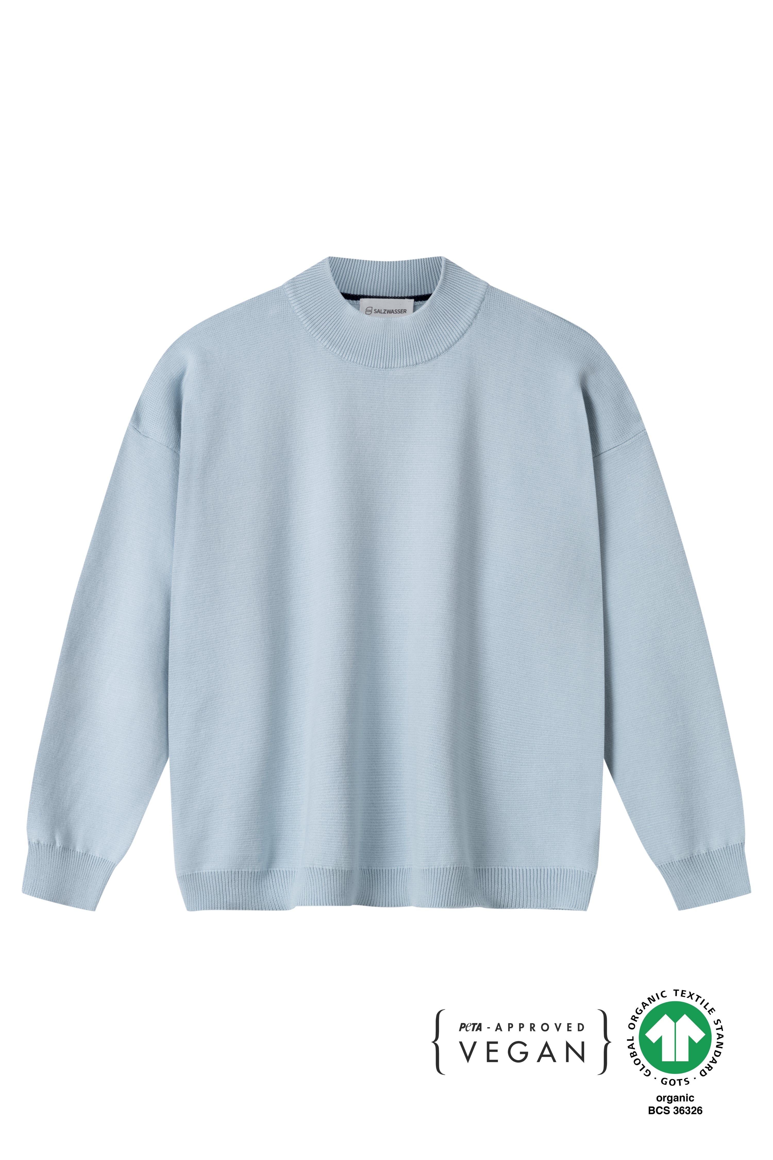 Hellblauer Milano Damen Strickpullover aus Bio-Baumwolle _women