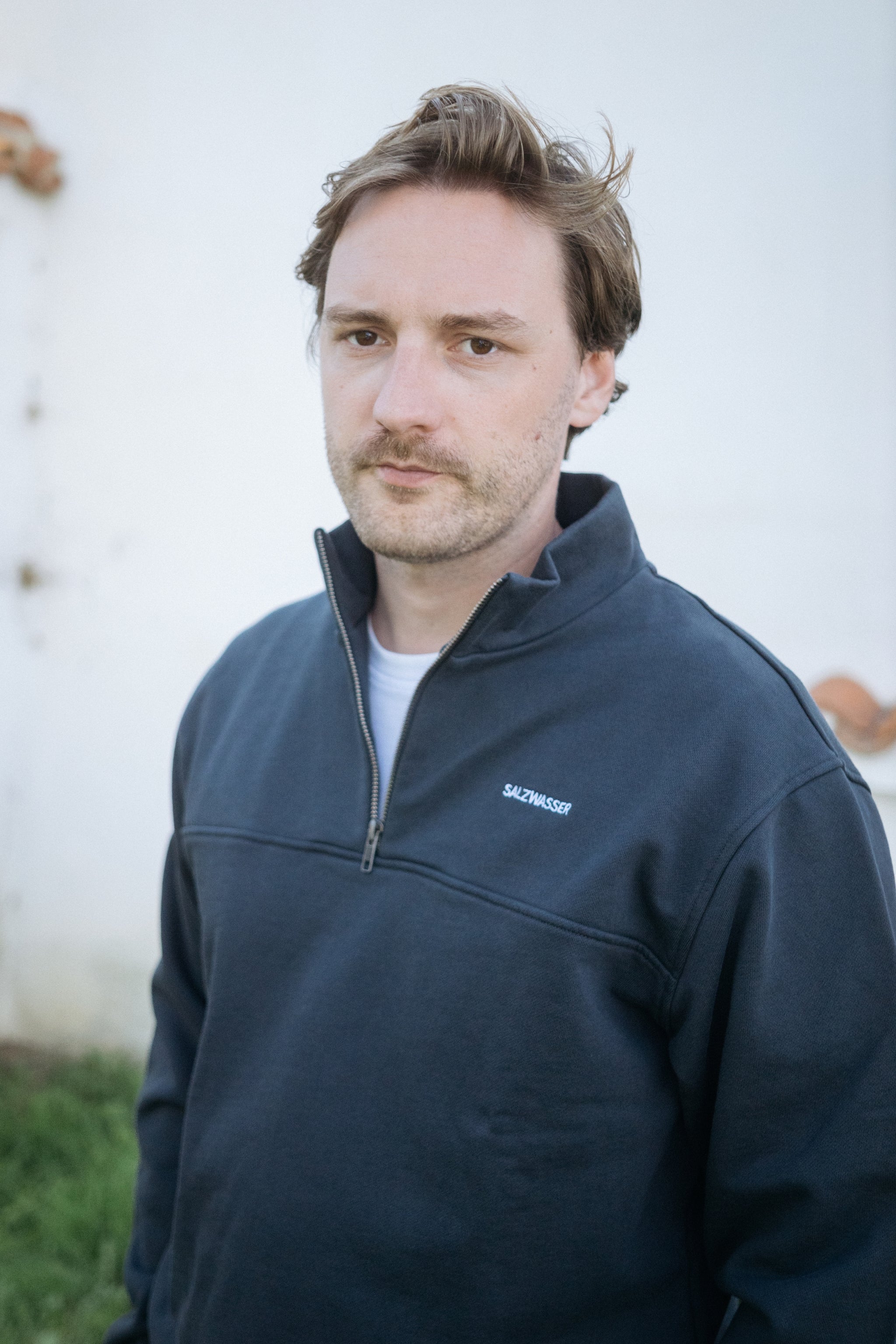 Half-Zip Sweater Knut Graublau