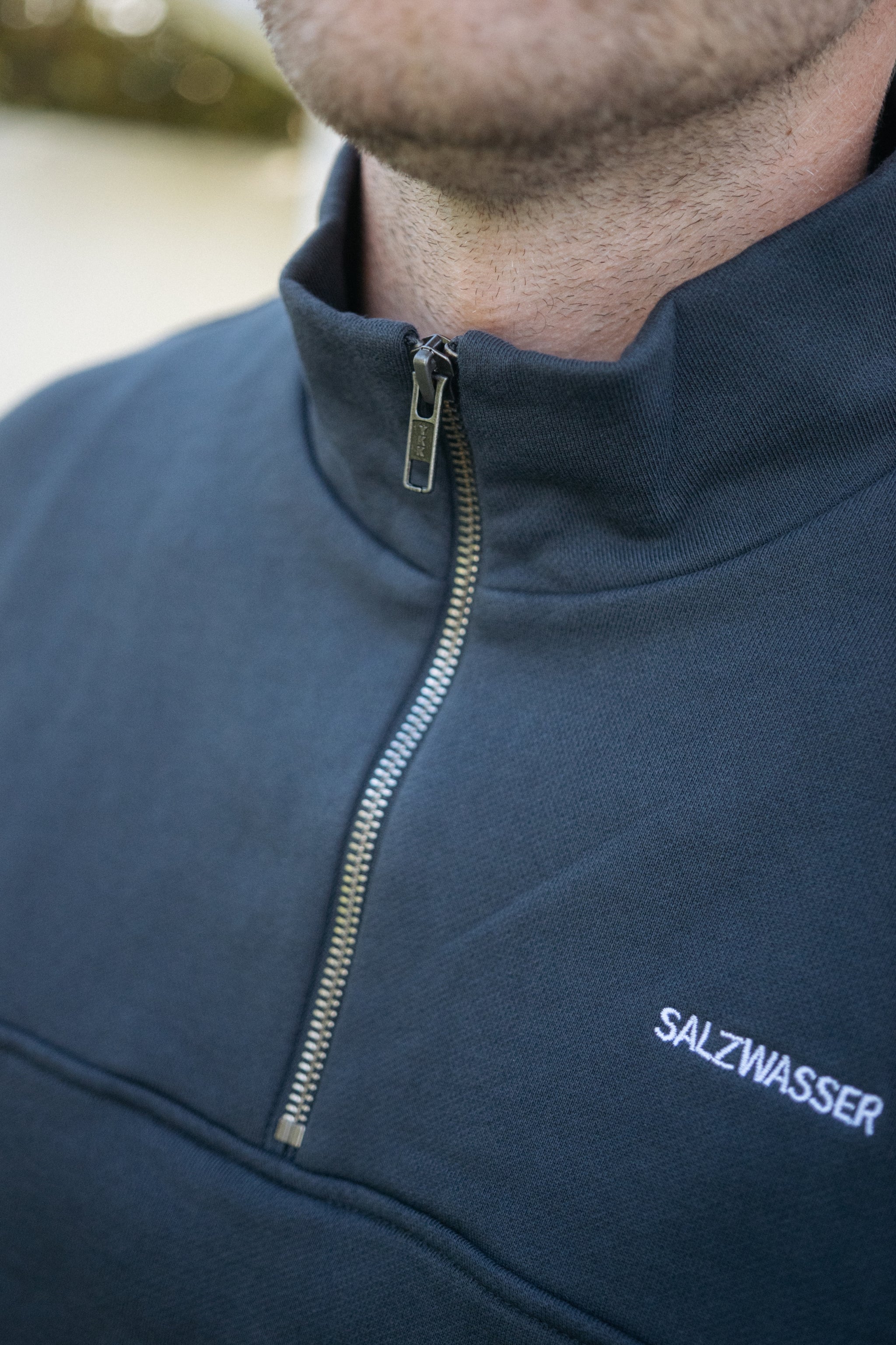 Half-Zip Sweater Knut Graublau