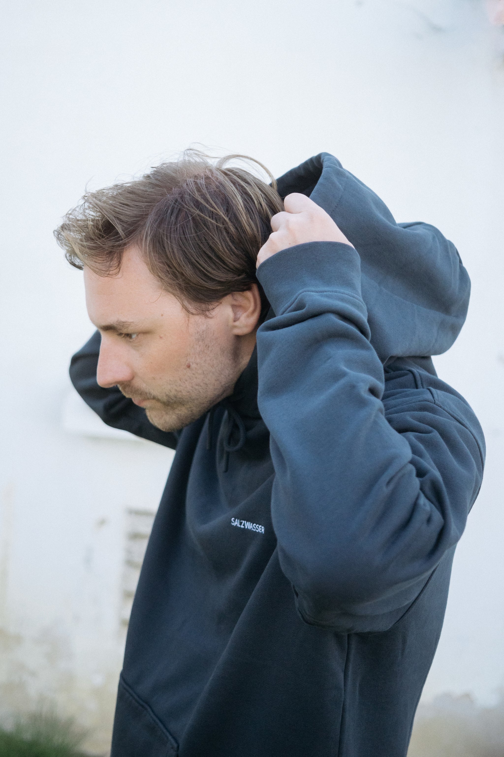 Hoodie Kap Graublau