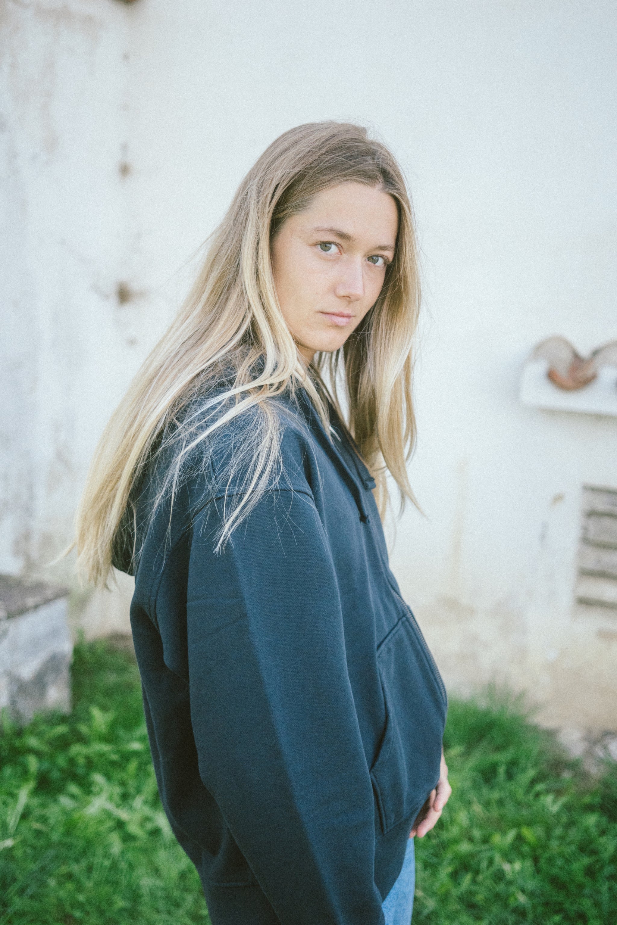 Zip-Hoodie Thy Graublau