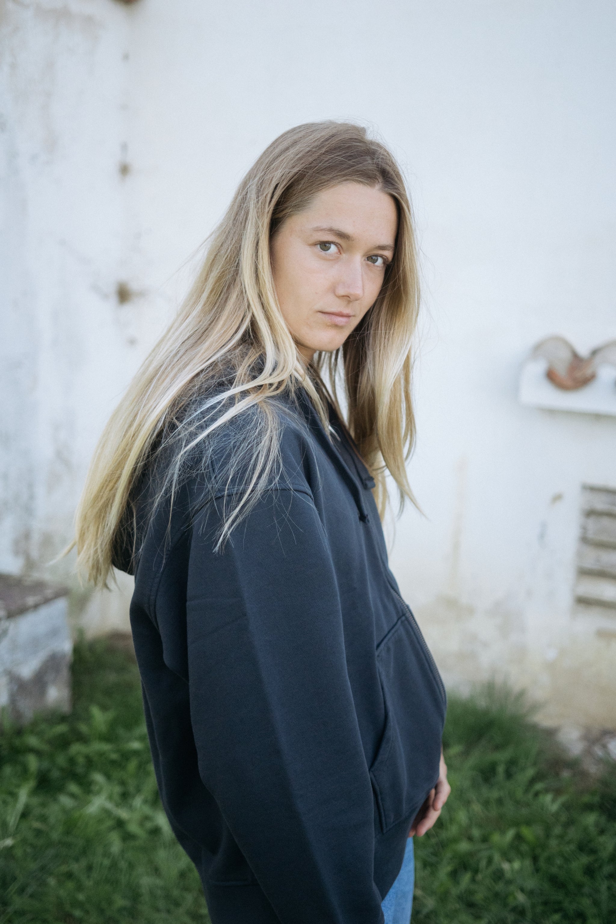 Zip-Hoodie Thy Graublau