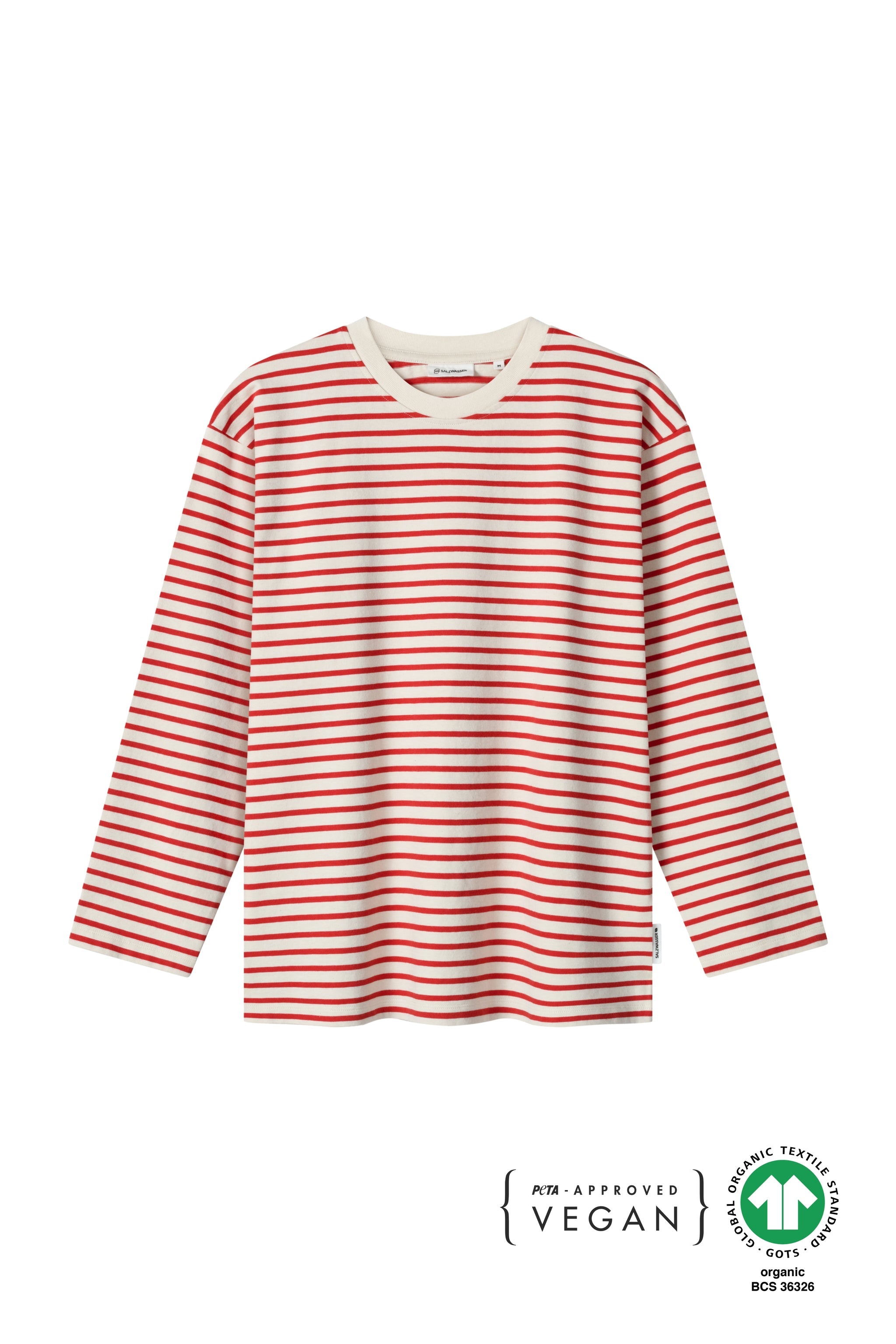 Longsleeve Stina naturweiß-rot