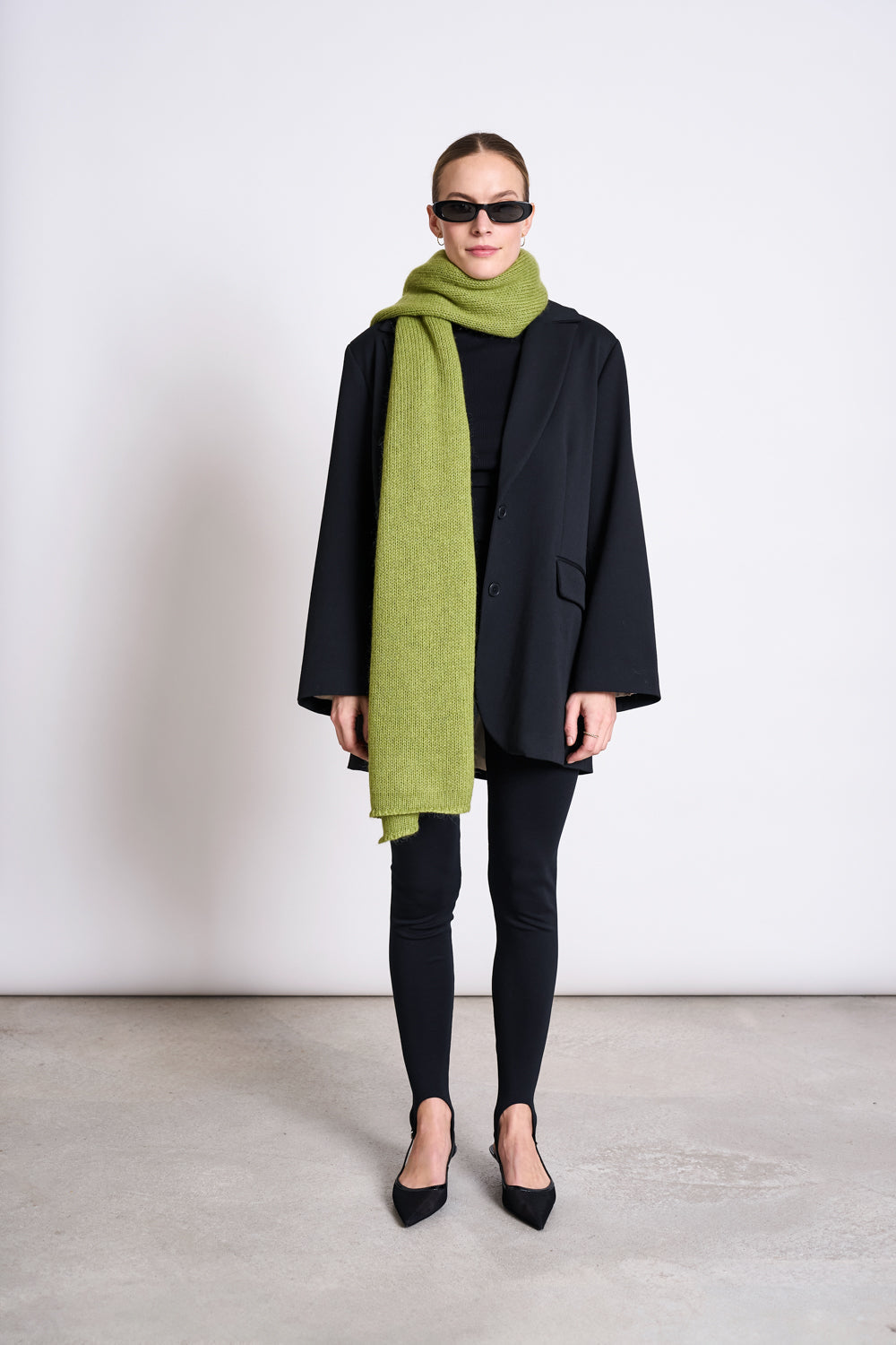 WOOLY KNIT SCARF AVAK MOSSY PEAR