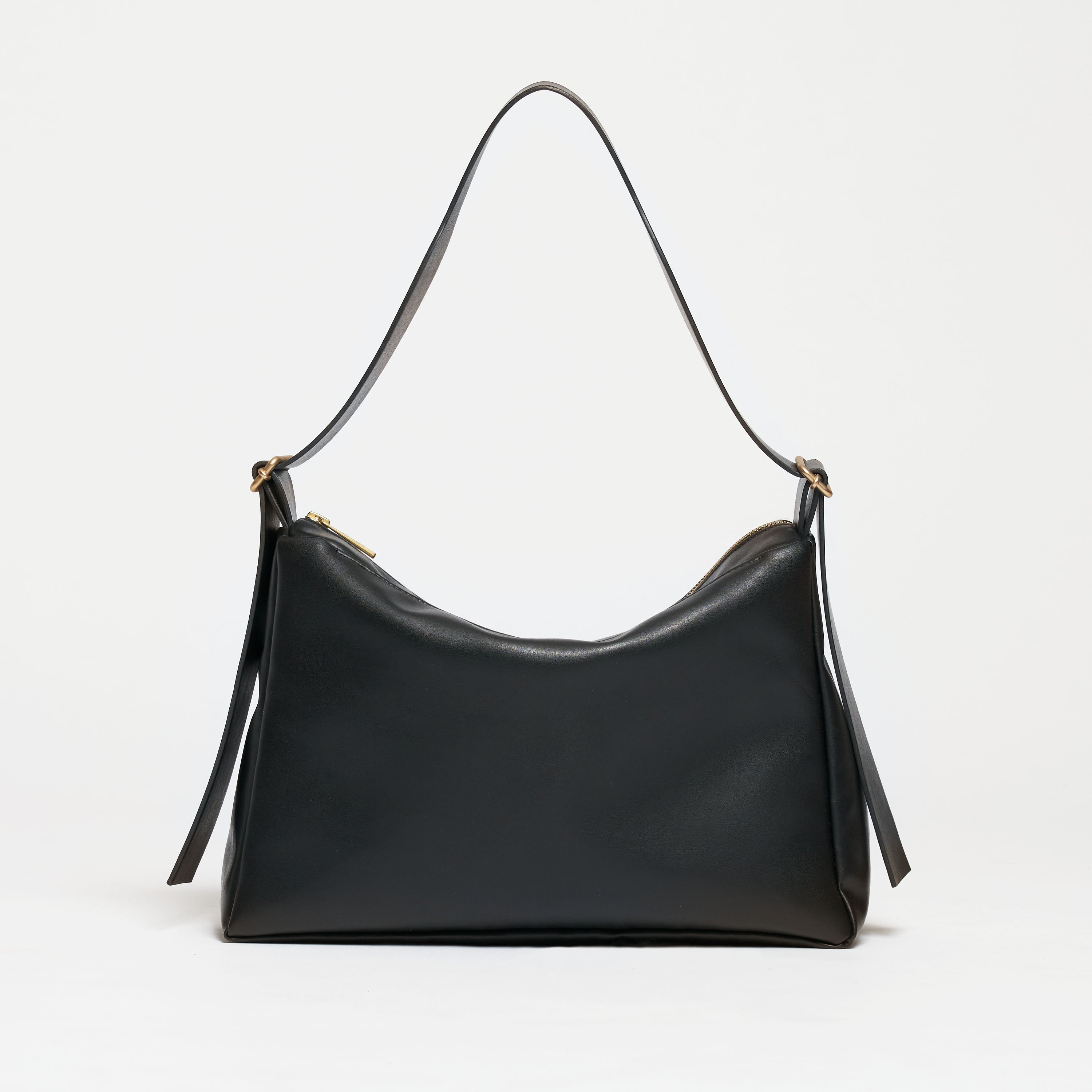 Slouchy Shoulder Bag - Handtasche - Shopper - veganes Leder - Night Black--skip