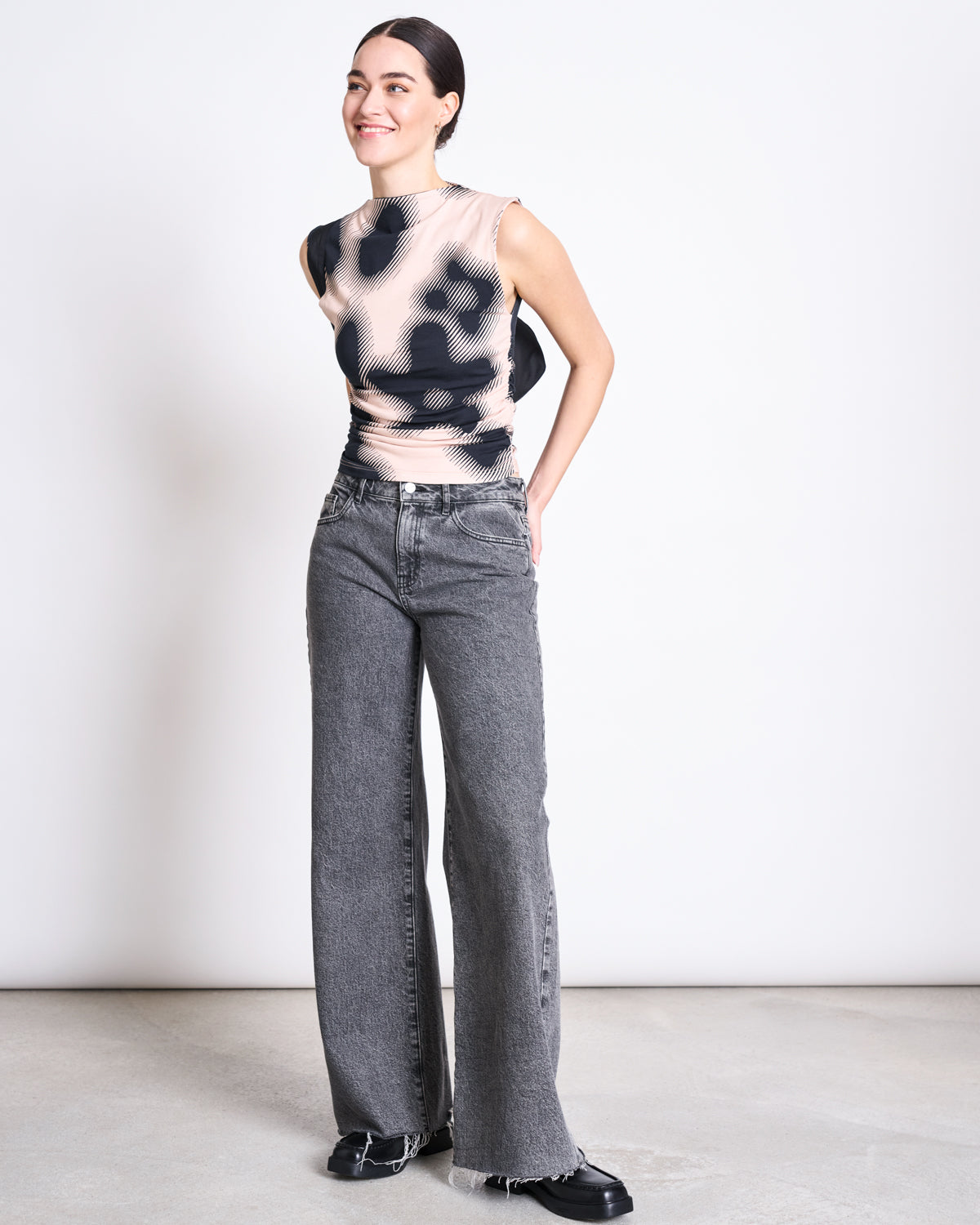 RUFFLE TOP RAFO DIGITAL FLOWER PRINT GOTS