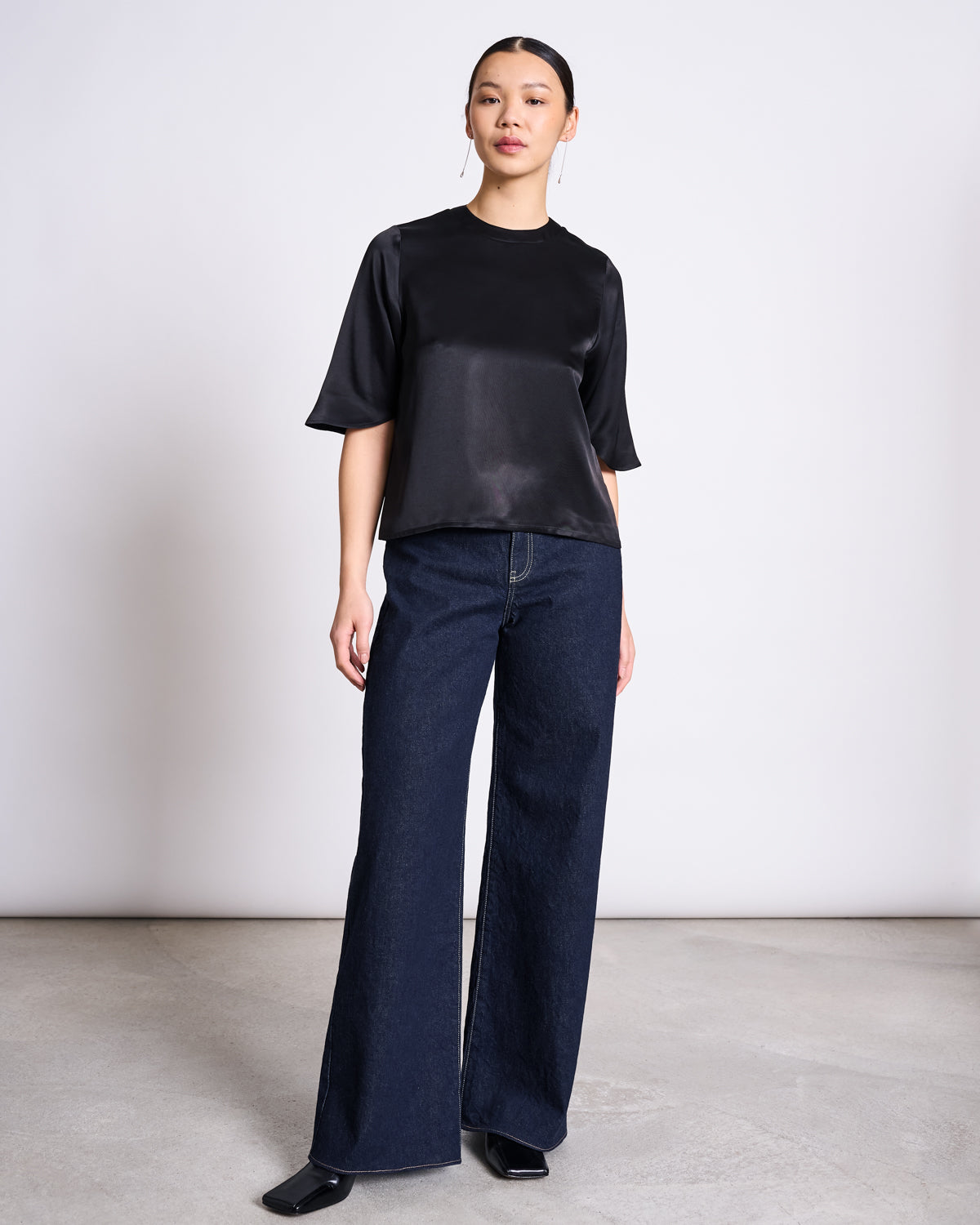 WIDE LEG LOWRISE JEANS TACNA DARK BLUE DENIM GOTS