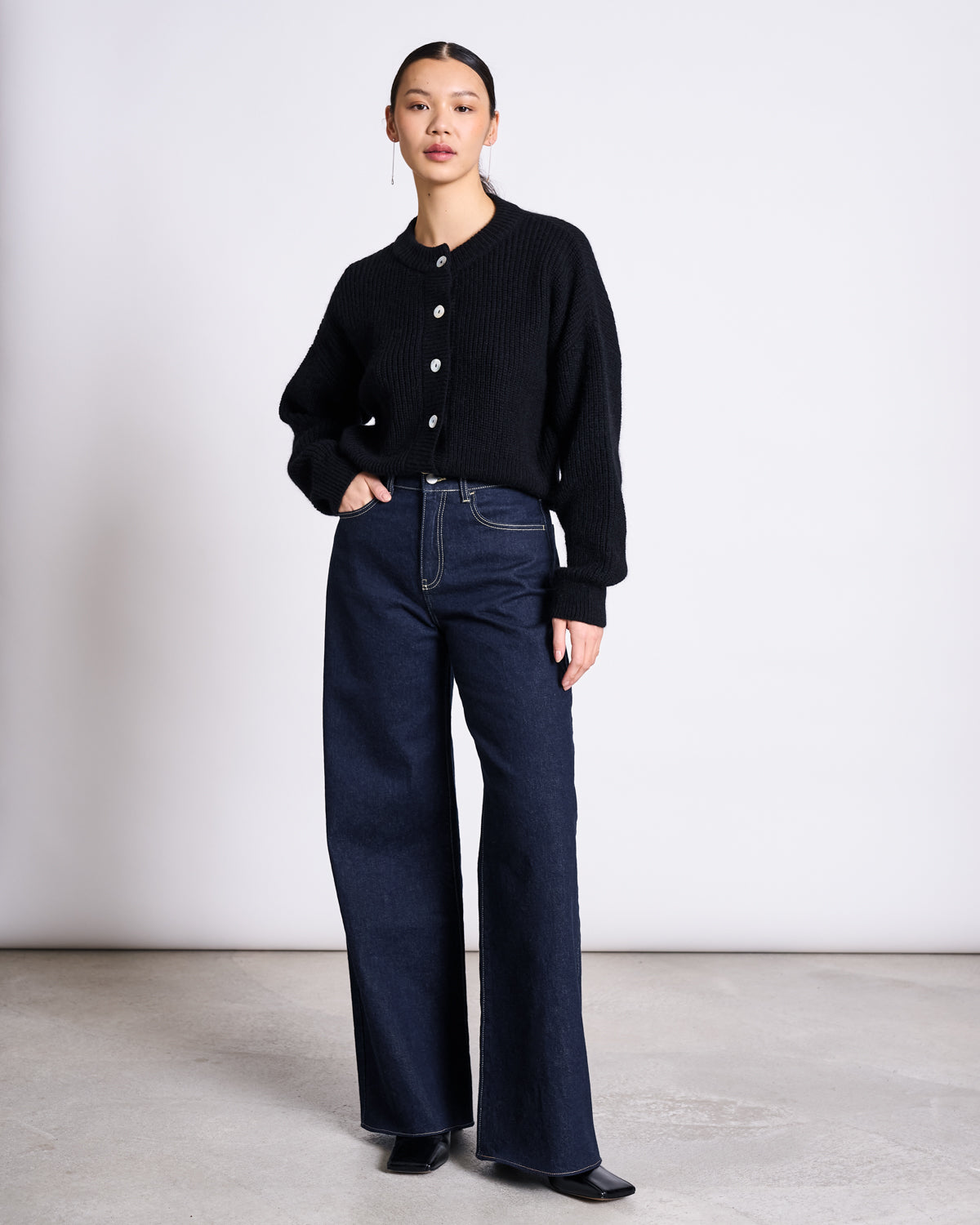 WIDE LEG LOWRISE JEANS TACNA DARK BLUE DENIM GOTS