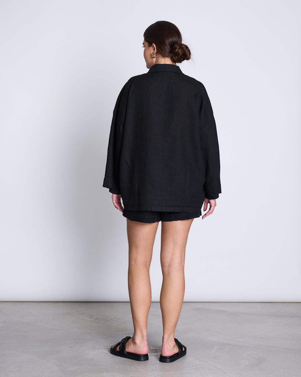 LINEN SHIRT MONS BLACK