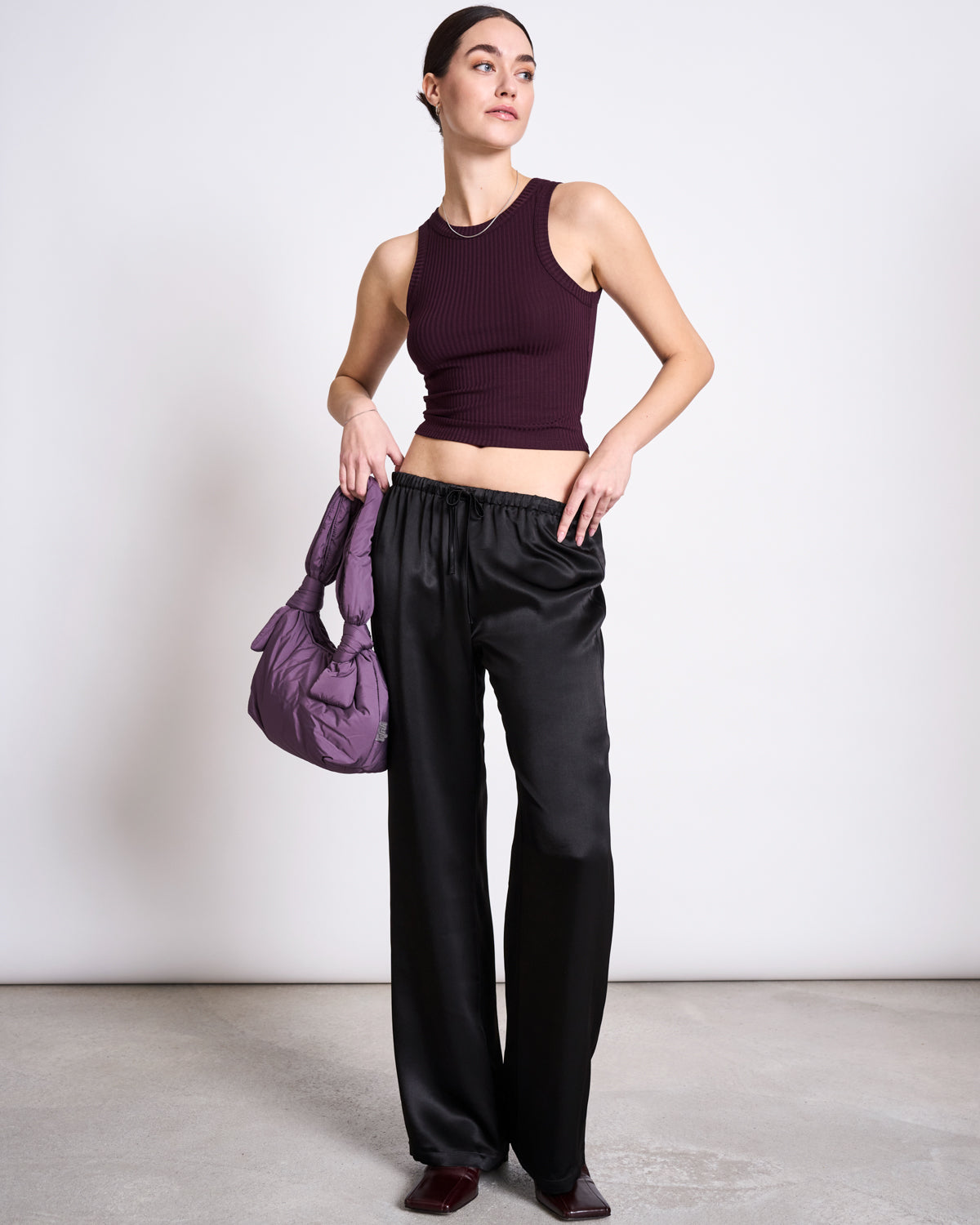 TENCEL™ LYOCELL RIB TANK TOP PORTO CHERRY LACQUER