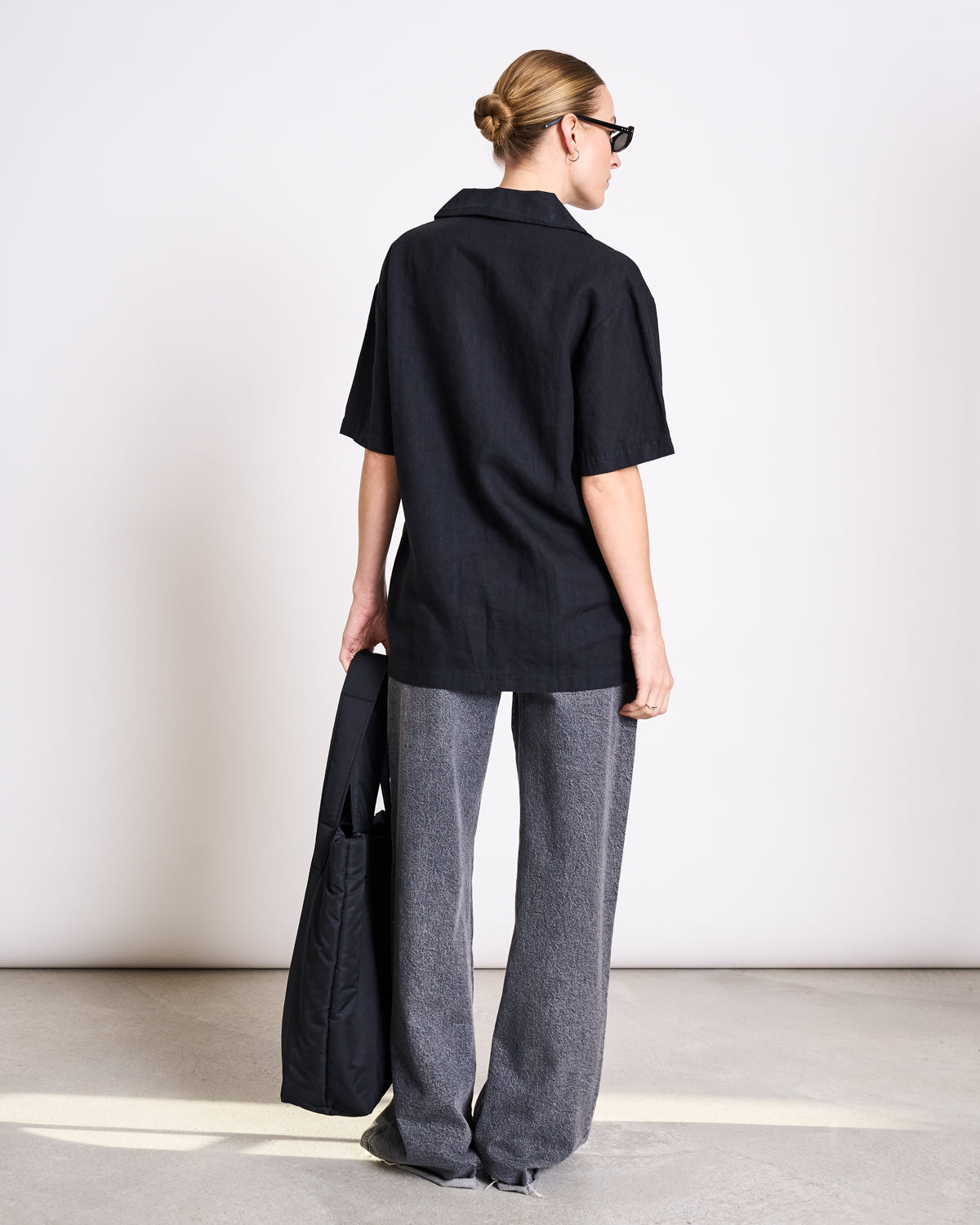 LINEN SHIRT GENT BLACK