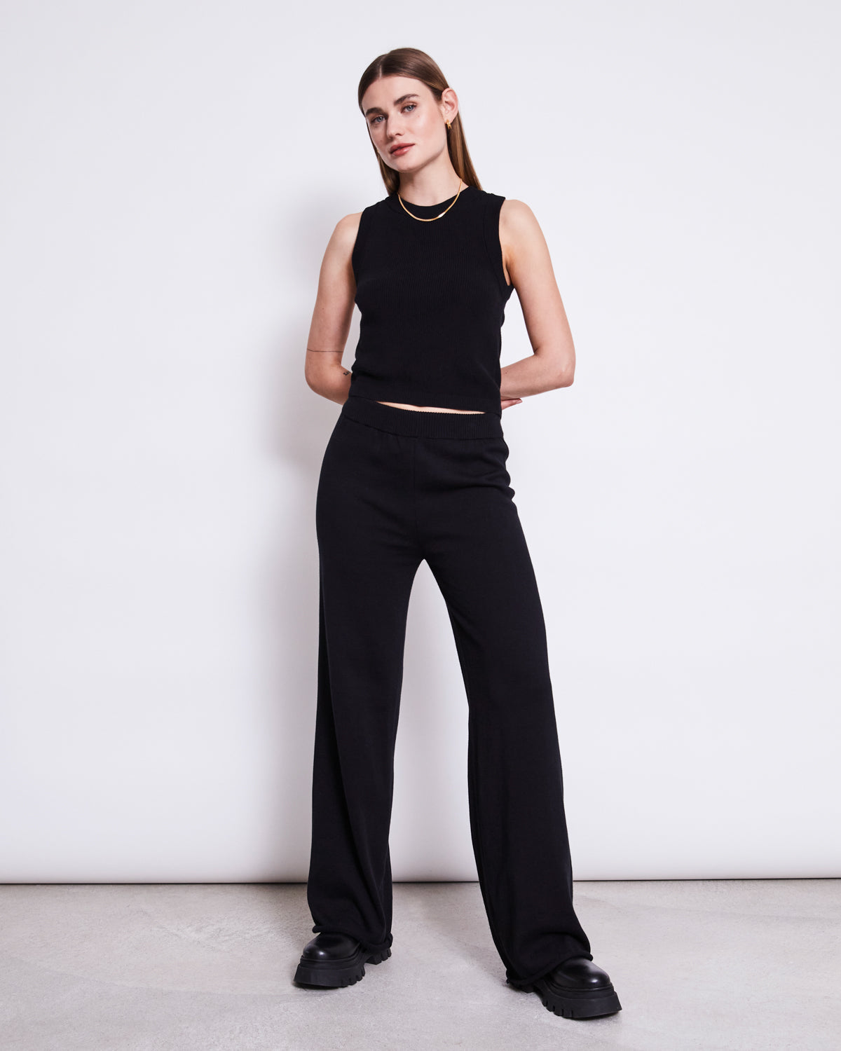 KNIT PANTS ANA BLACK GOTS