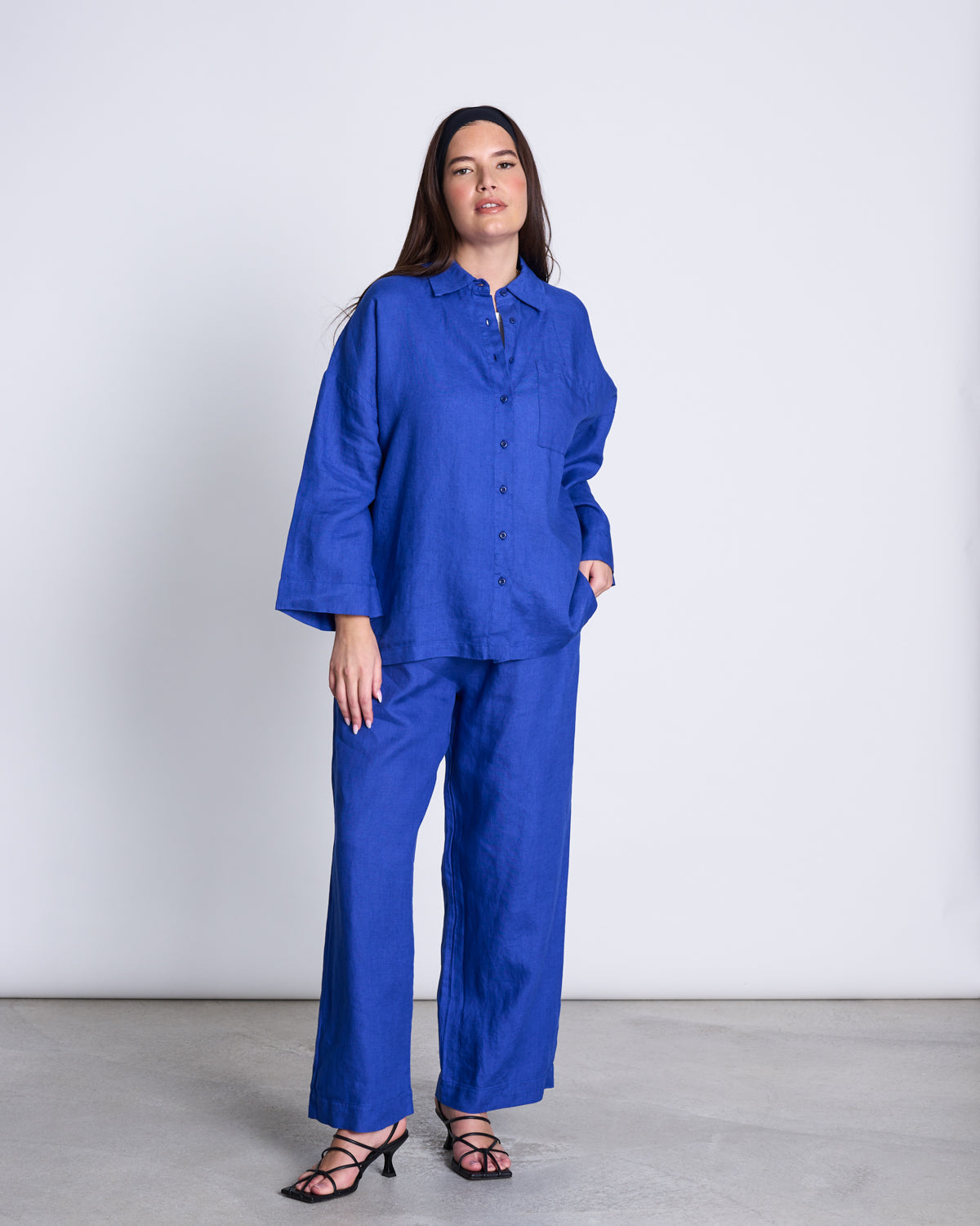 LINEN SHIRT MONS BLUE