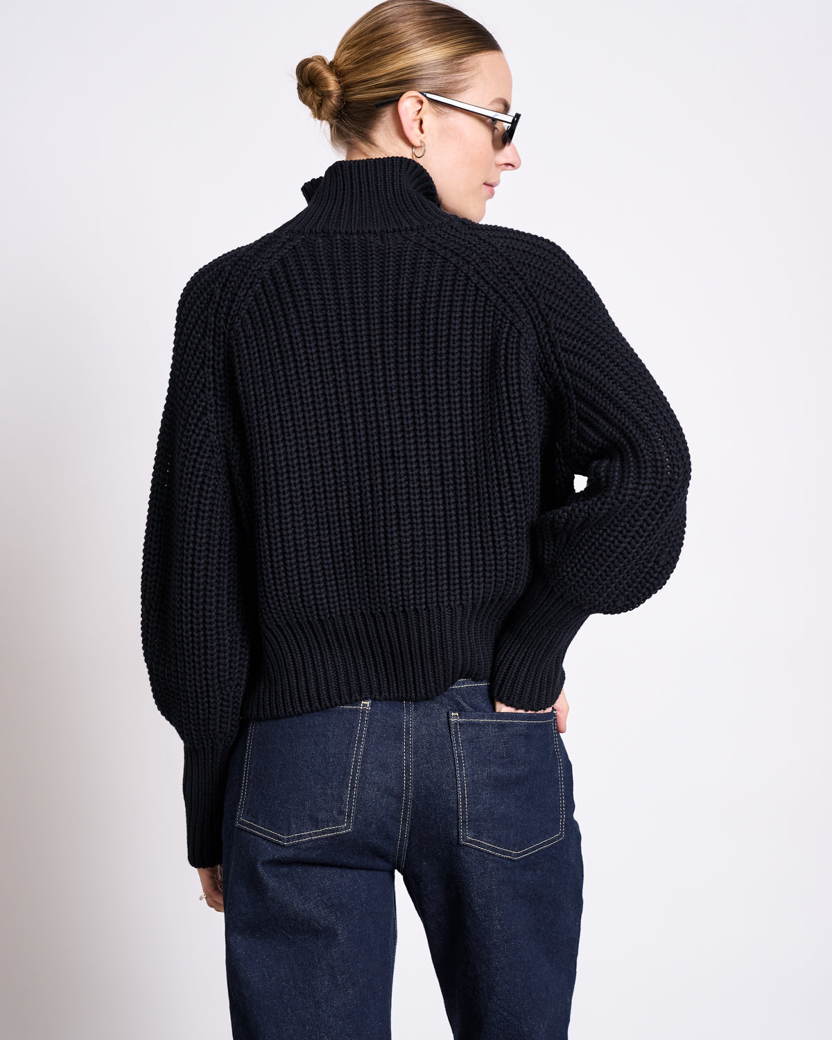 STRAIGHT LEG HIGHWAIST JEANS VILCA DARK BLUE DENIM GOTS