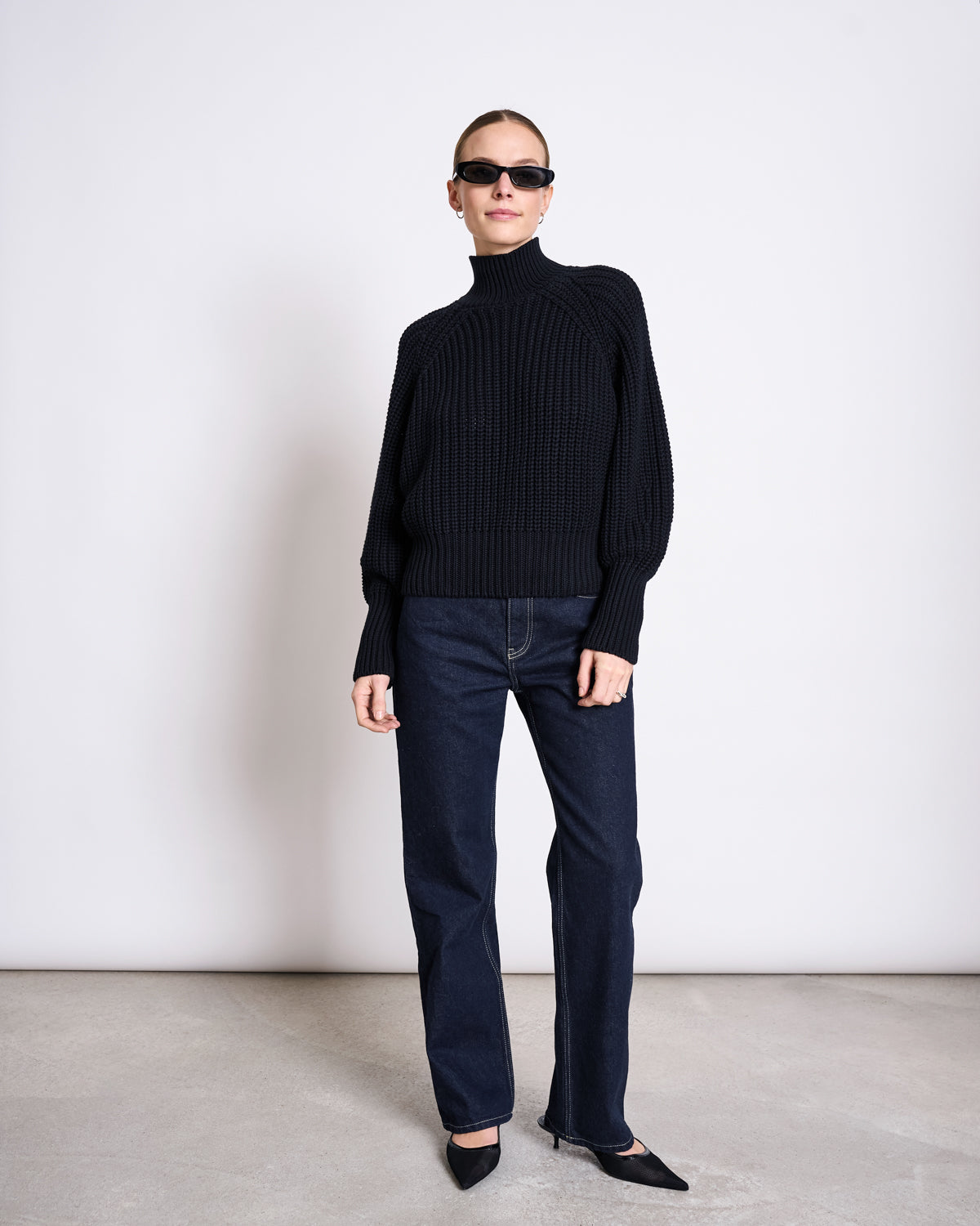 STRAIGHT LEG HIGHWAIST JEANS VILCA DARK BLUE DENIM GOTS