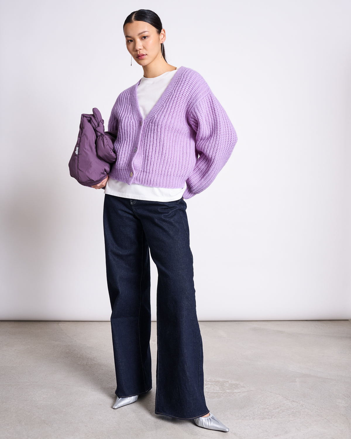 ALPACA MIX CARDIGAN WOOLY LENA LAVENDER