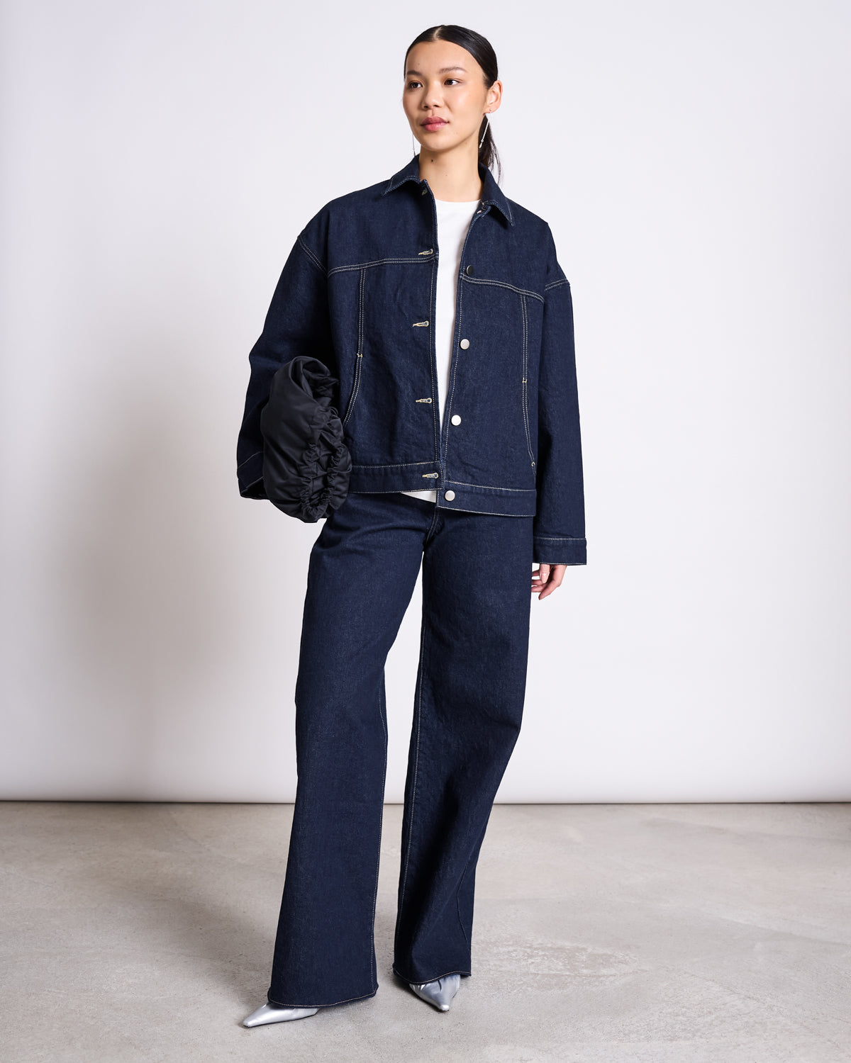 RELAXED DENIM JACKET VILME DARK BLUE DENIM GOTS