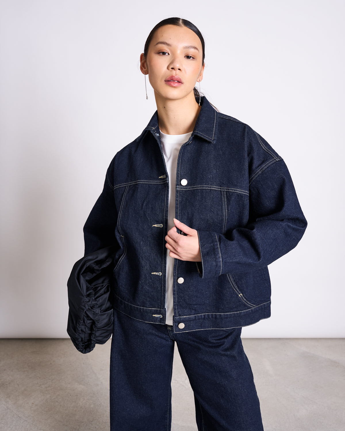 RELAXED DENIM JACKET VILME DARK BLUE DENIM GOTS