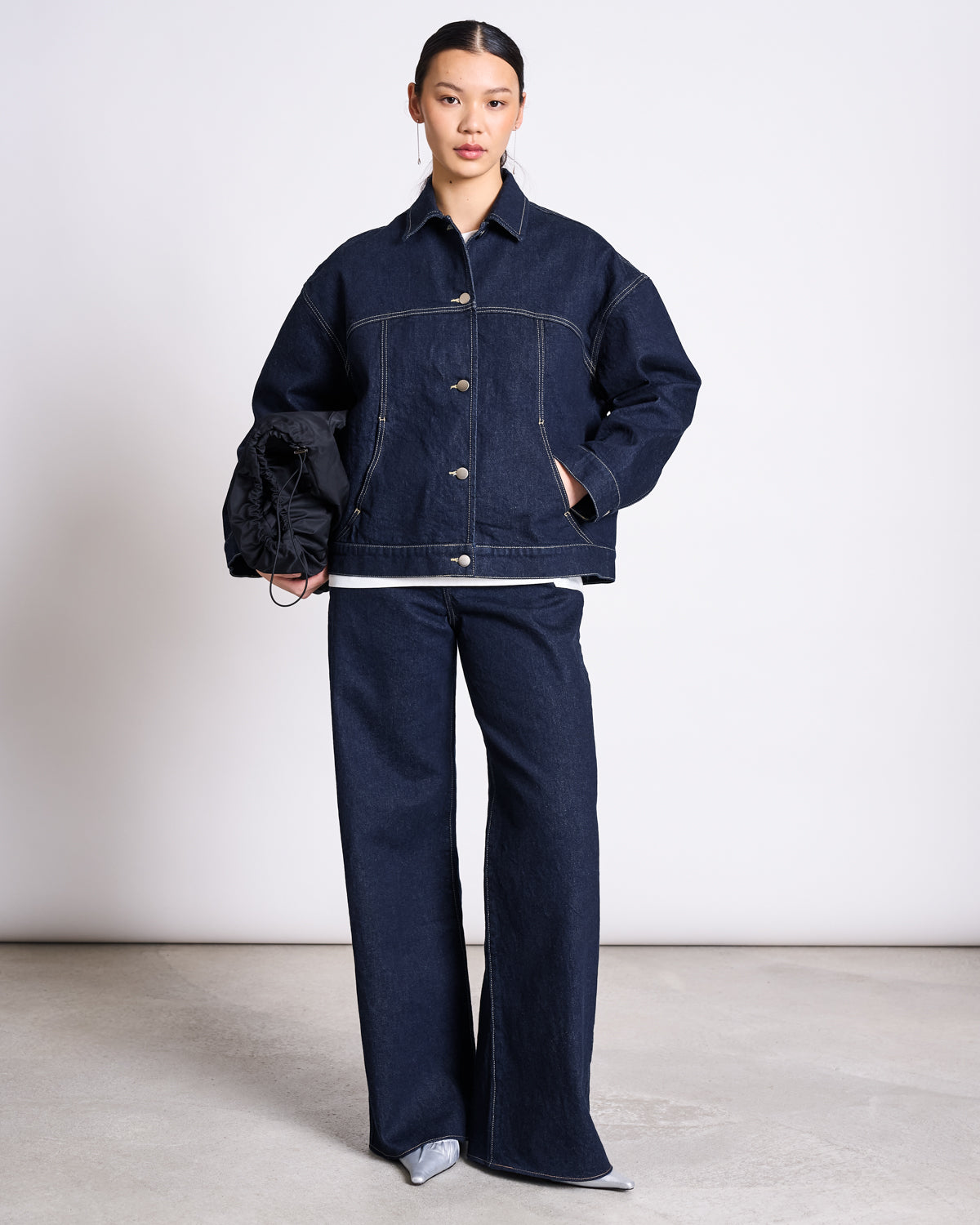RELAXED DENIM JACKET VILME DARK BLUE DENIM GOTS