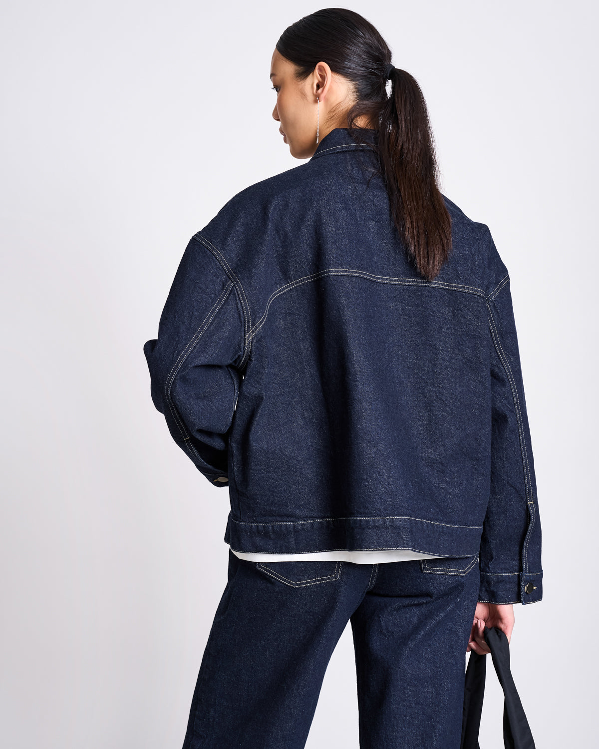 RELAXED DENIM JACKET VILME DARK BLUE DENIM GOTS