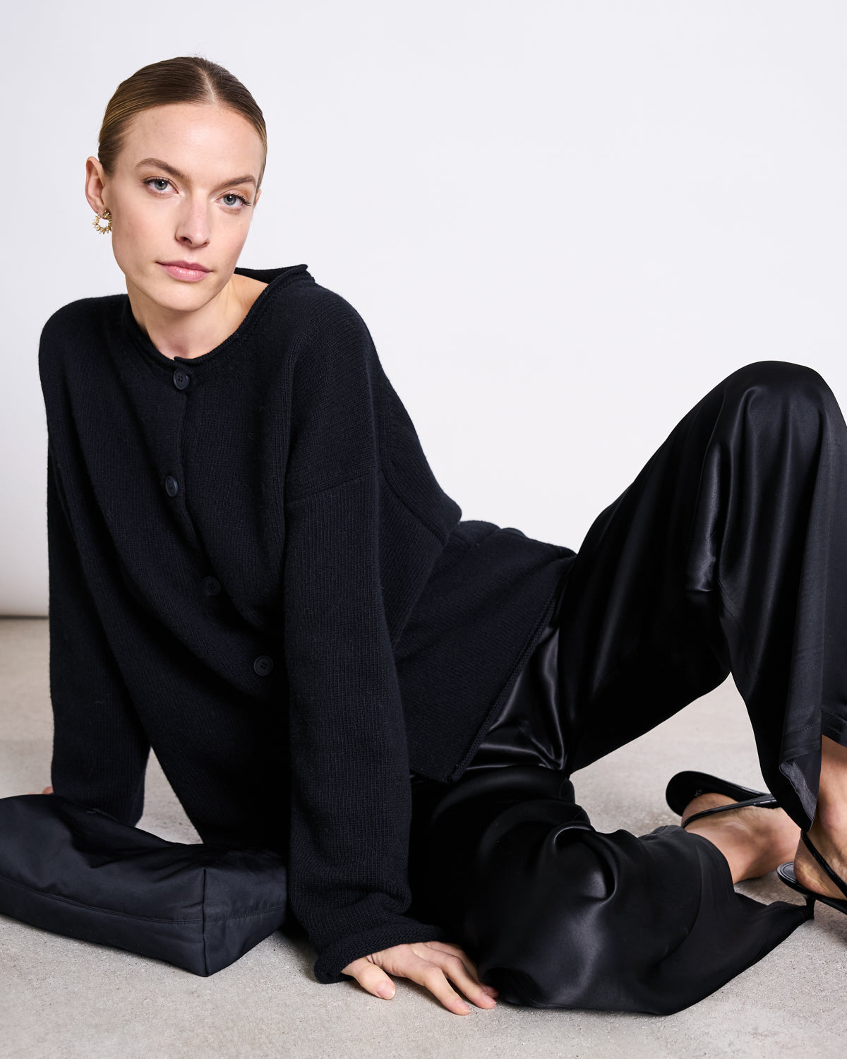 OVERSIZED WOOL CARDIGAN TINCO BLACK GOTS