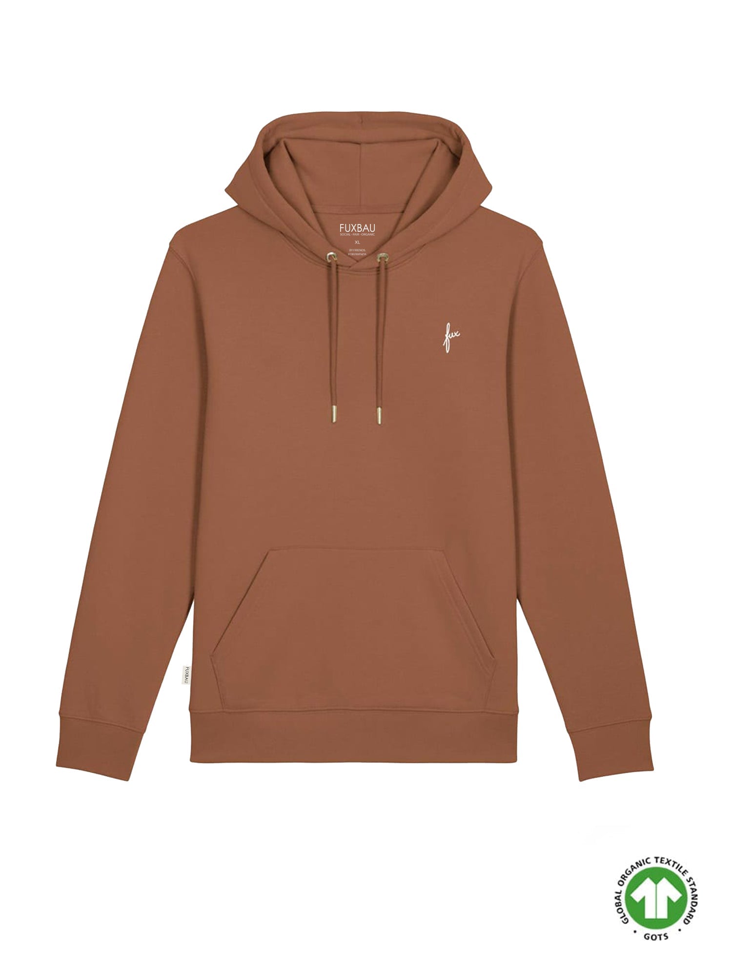 FUXBAU Fair Fashion fux Hoodie in karamell aus 100% GOTS zertifizierter Biobaumwolle