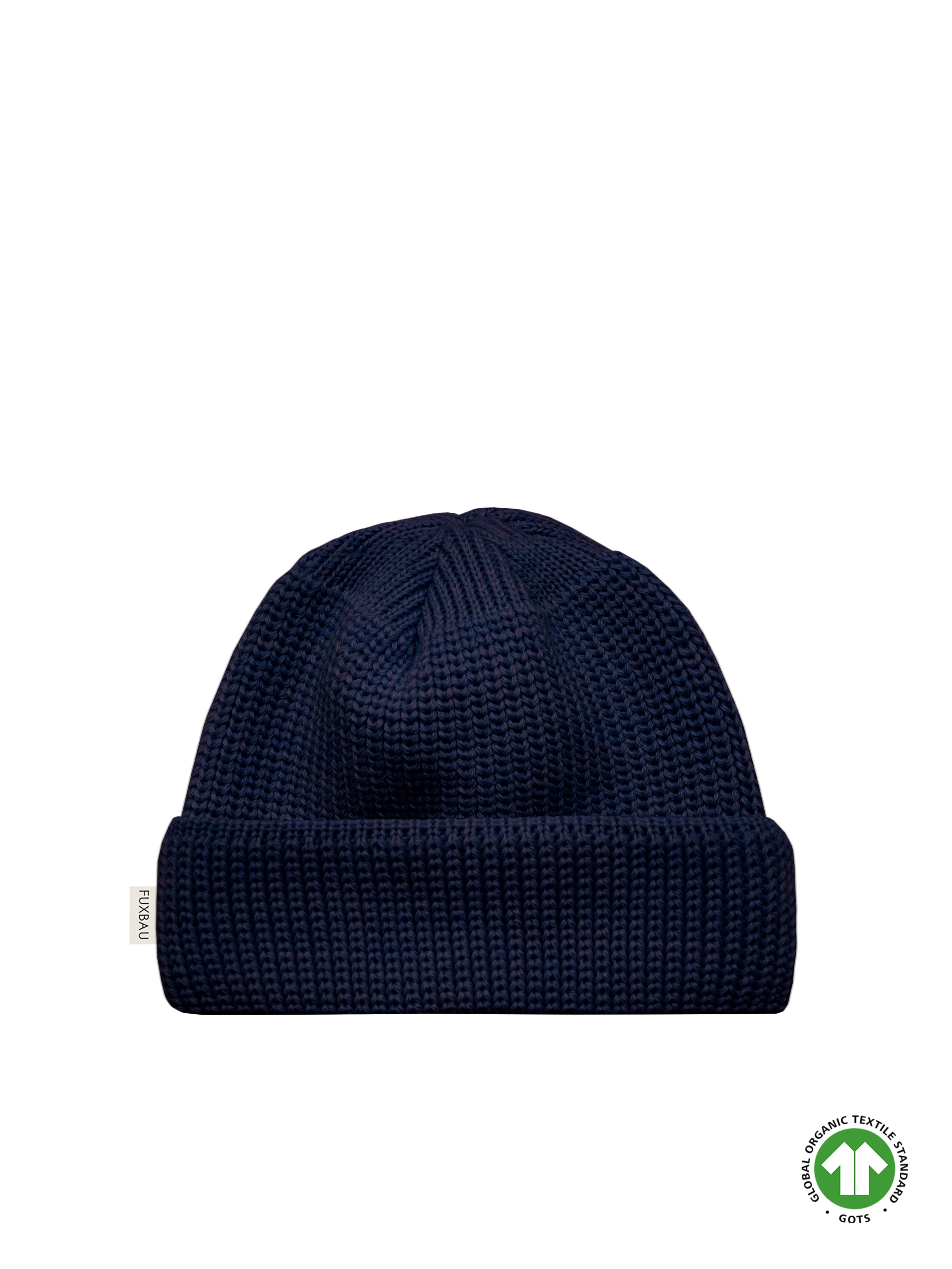 Kurze Merino Fischermütze - navy