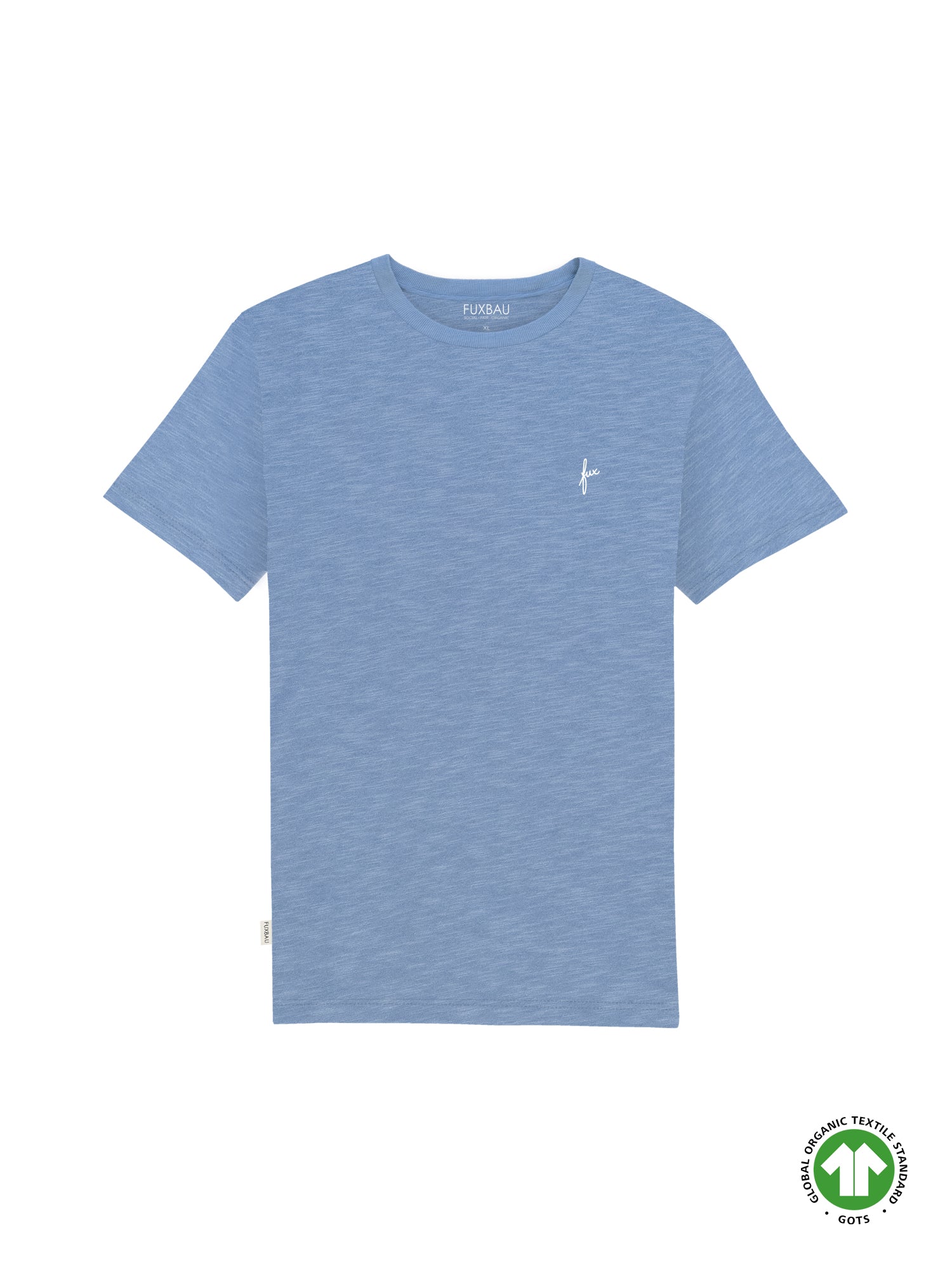 Männer fux Azul T-Shirt - blau meliert aus 100% GOTs zertifizierter Biobaumwolle made in Portugal